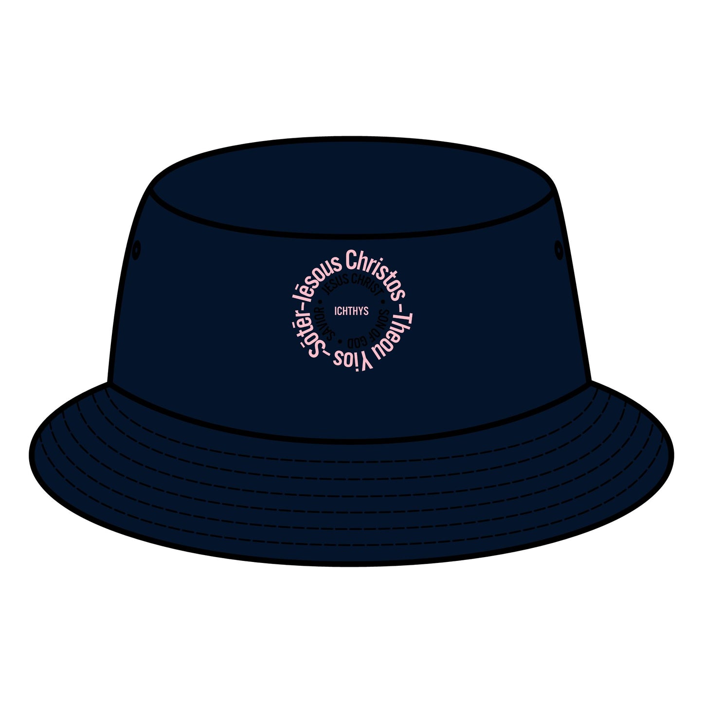 ICHTHYS 911 - Bucket Hat - Iēsous Christos, Theou Yios, Sōtēr - Unisex - Women Hat - Men Hat - Sun Shade Hat