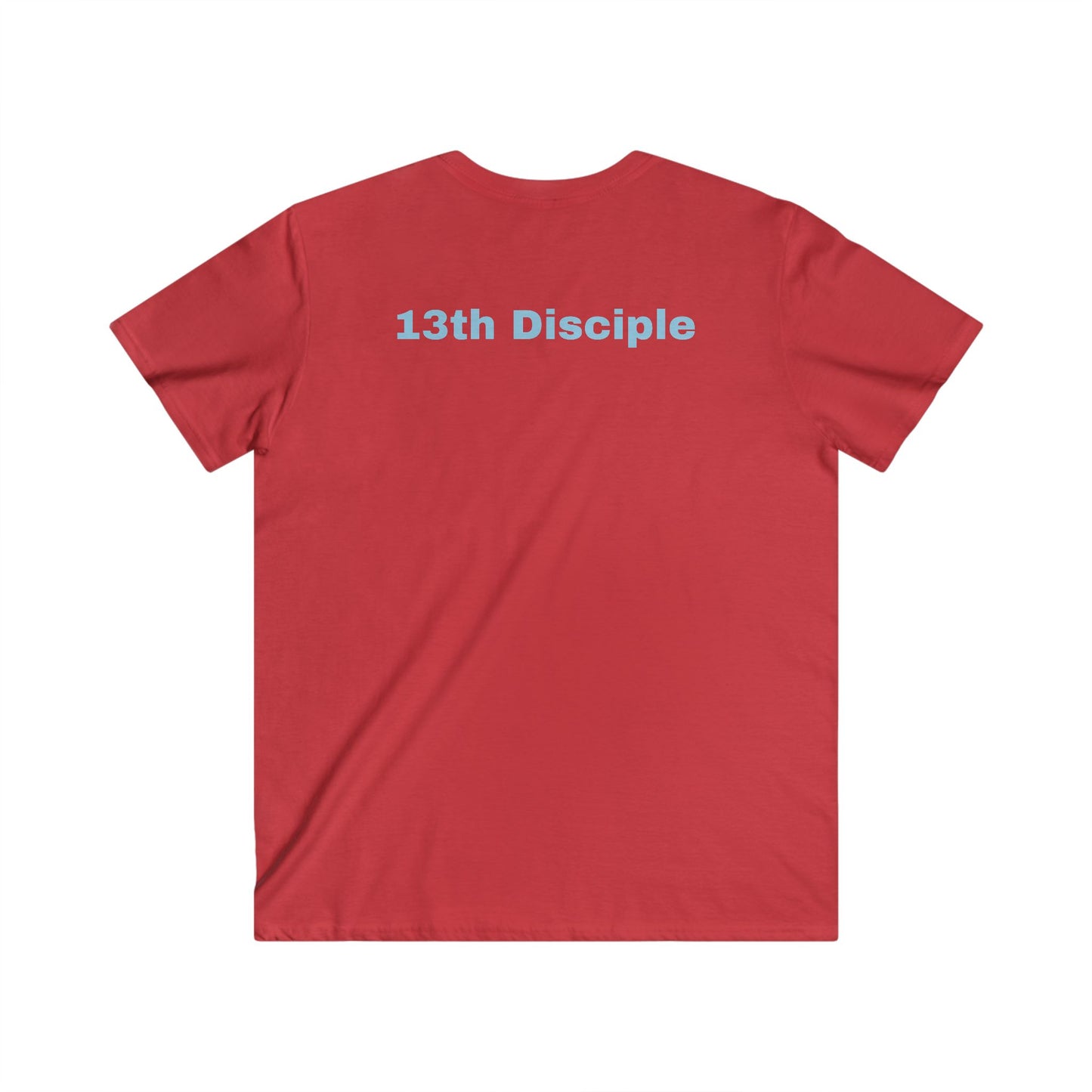 13th Disciple Christian Theme Men's V-Neck Tee - Faith-Inspired Short Sleeve T-Shirt ICHTHYS 911 t-shirts featuring “13th Disciple” on the back (or front) and ICHTHYS 911 logo on the opposite side. (Copy)