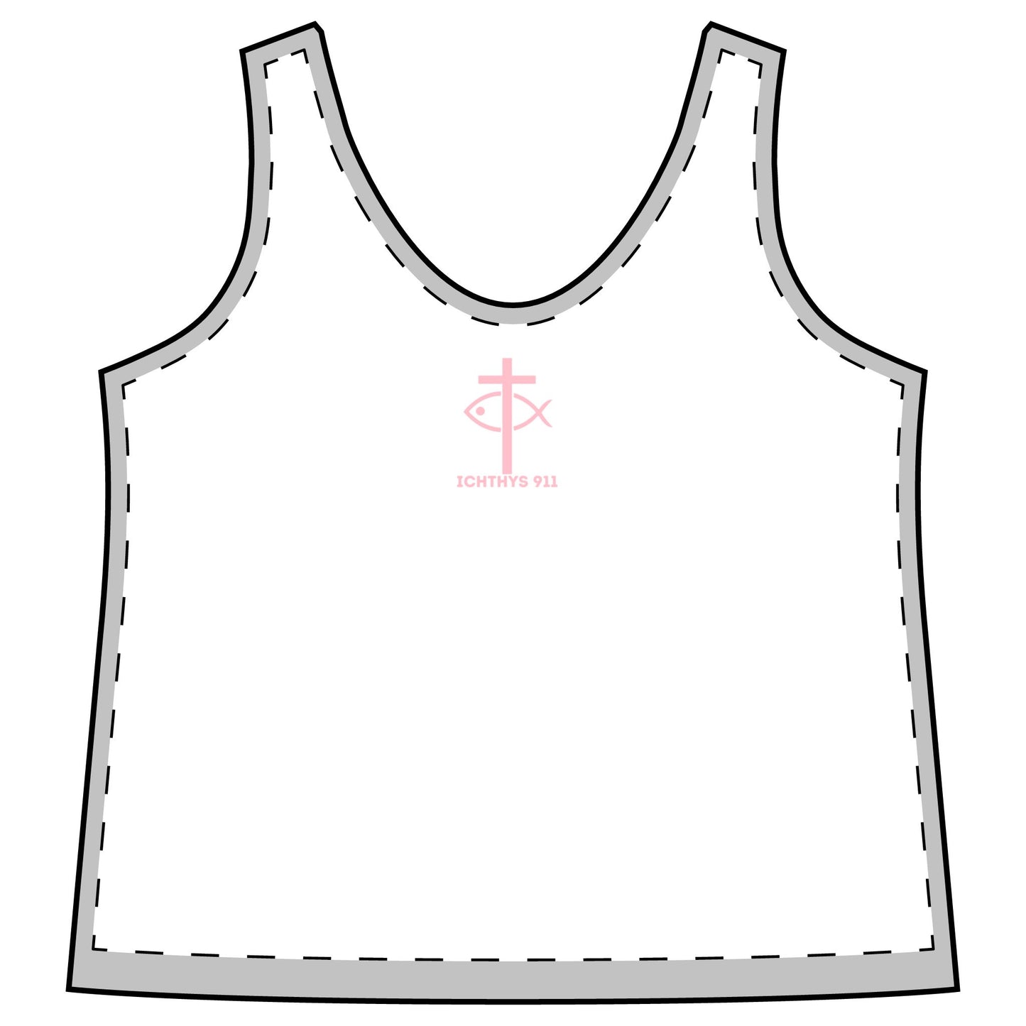 ICHTHYS 911 "Prayed Up & Ready to Glow" - Sporty Racerback Tank for Women - Perfect for Active Lifestyle & Casual Wear -ICHTHYS 911 Logo
