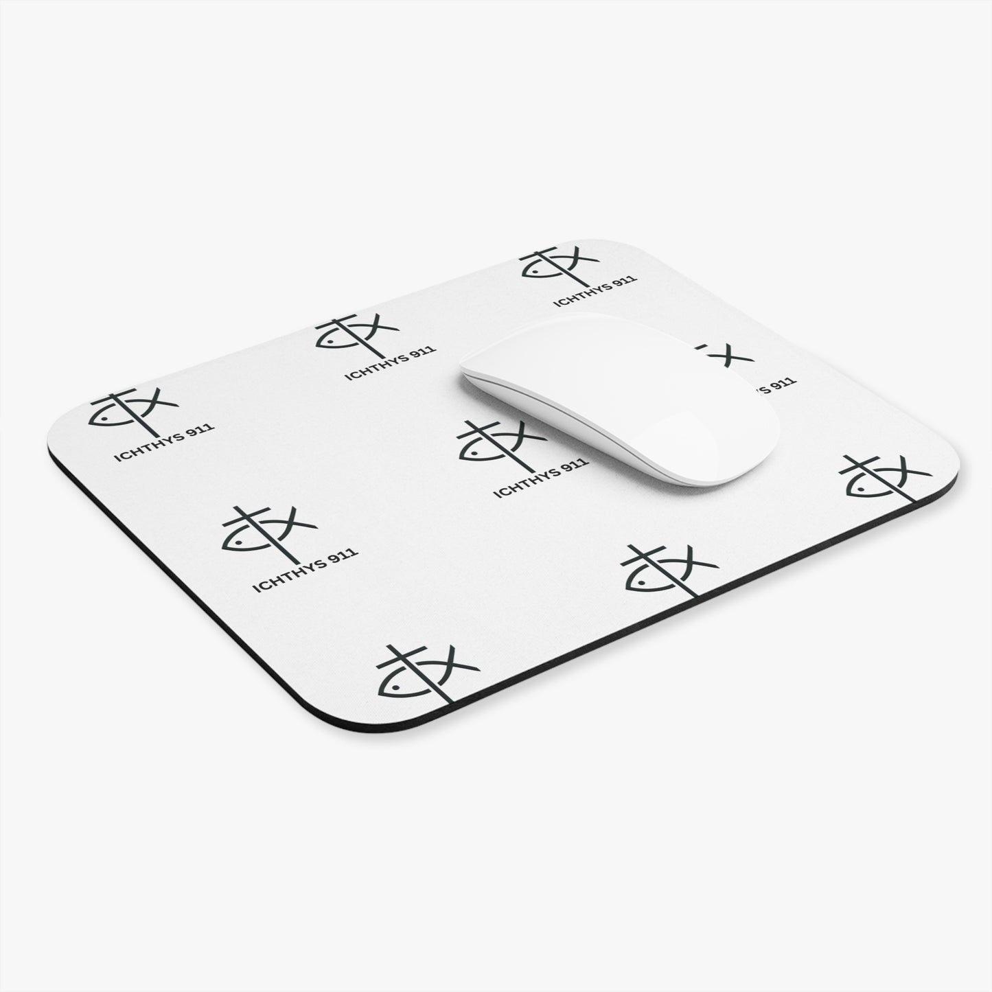 Christian Symbol Mouse Pad - ICHTHYS 911 Design