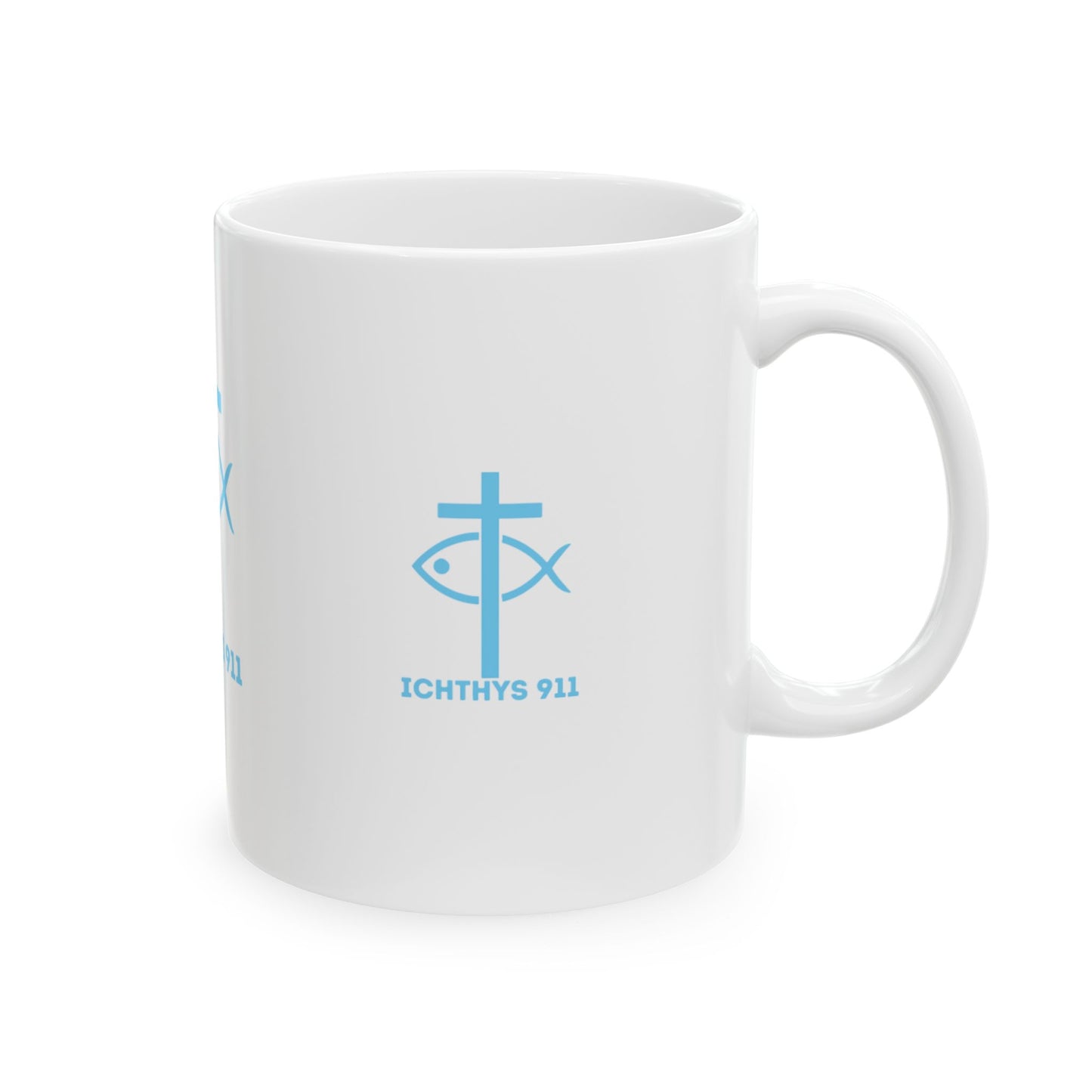 ICHTHYS 911 Ceramic Mug - Inspirational Christian Coffee Cup (11oz & 15oz) Jesus and coffee...winning