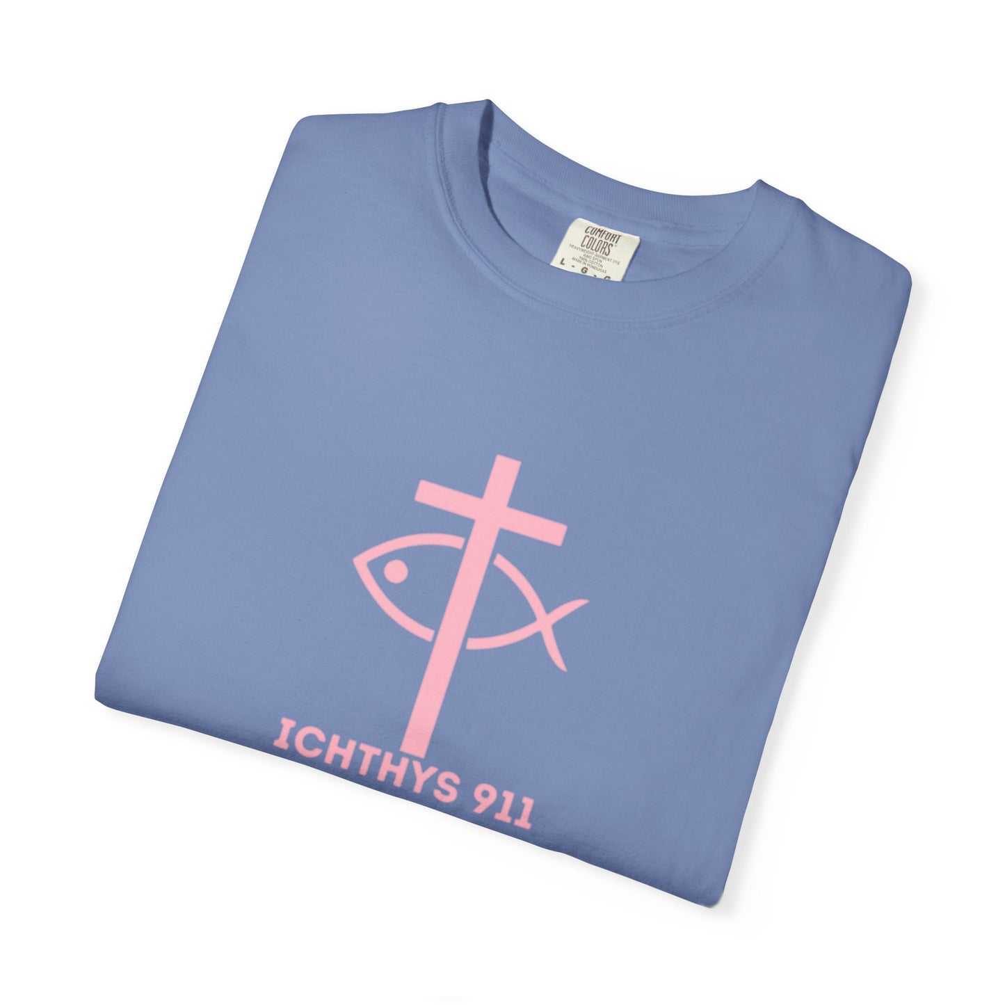 13th Disciple Collection - Christian Streetwear T-Shirt – Jesus Gym & Faith Fashion, Unisex Garment-Dyed T-Shirt Soft Pink Font - Men T-Shirt, Women T-shirt, ICHTHYS 911