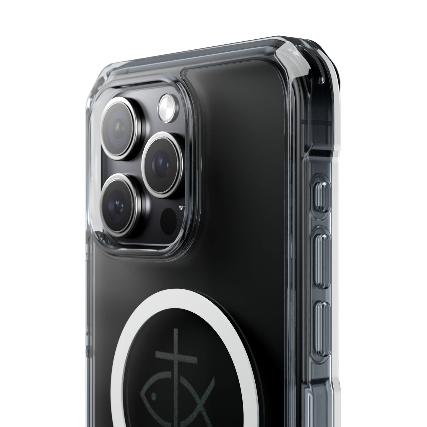 Magnetic Clear Case with Faith Symbol - Durable iPhone Protection