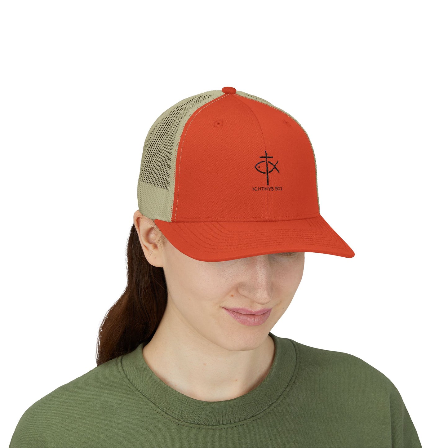 Ichthys 911 Snapback Trucker Cap - Stylish Faith-Inspired Hat