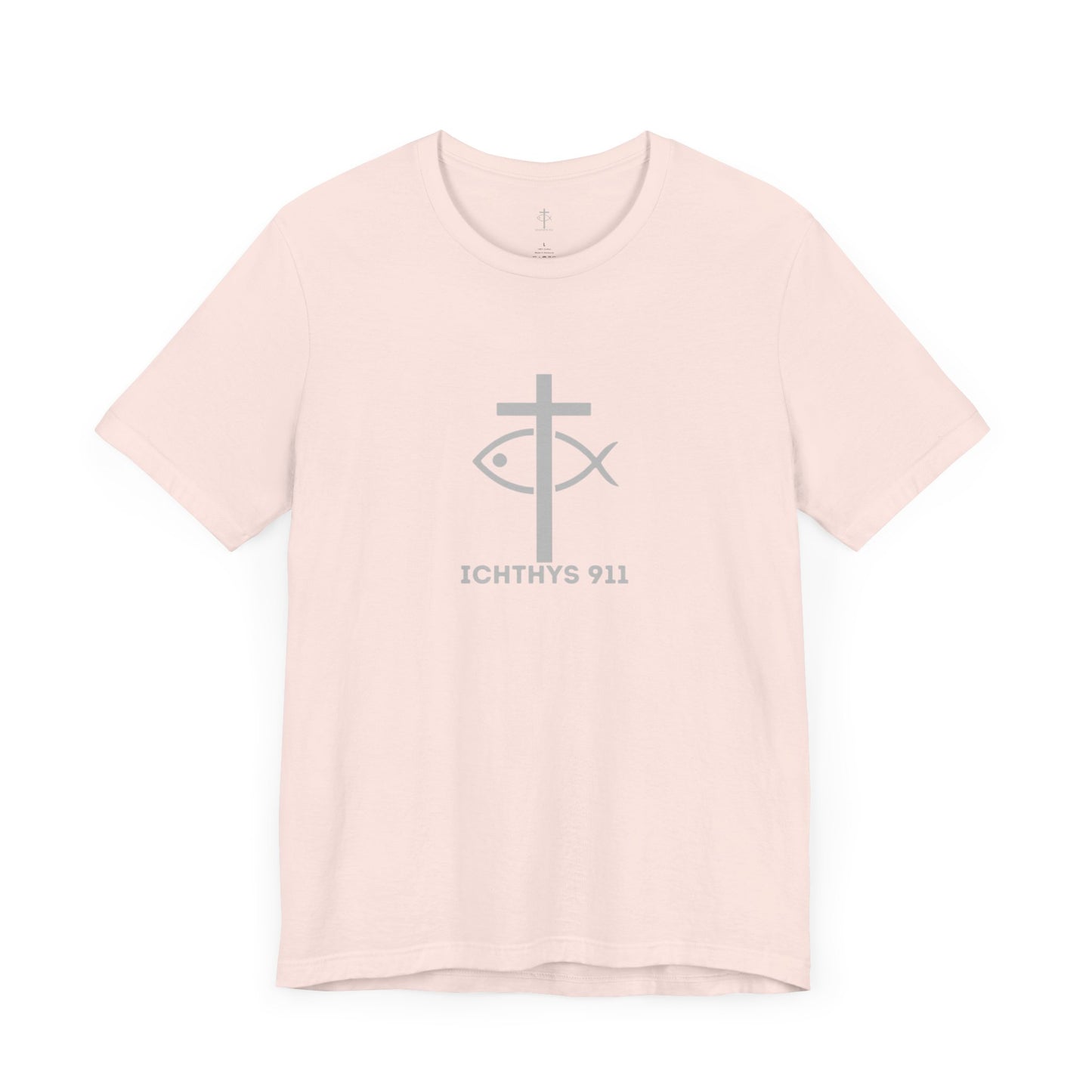 ICHTHYS 911 - "Roll With God Ride With Jesus" - Silver Font - Unisex T- Shirt - Lightweight 100% Cotton - Summer T - Arm Form Fitting - Men T- Shirt - Women T-Shirt - Christian T-Shirt