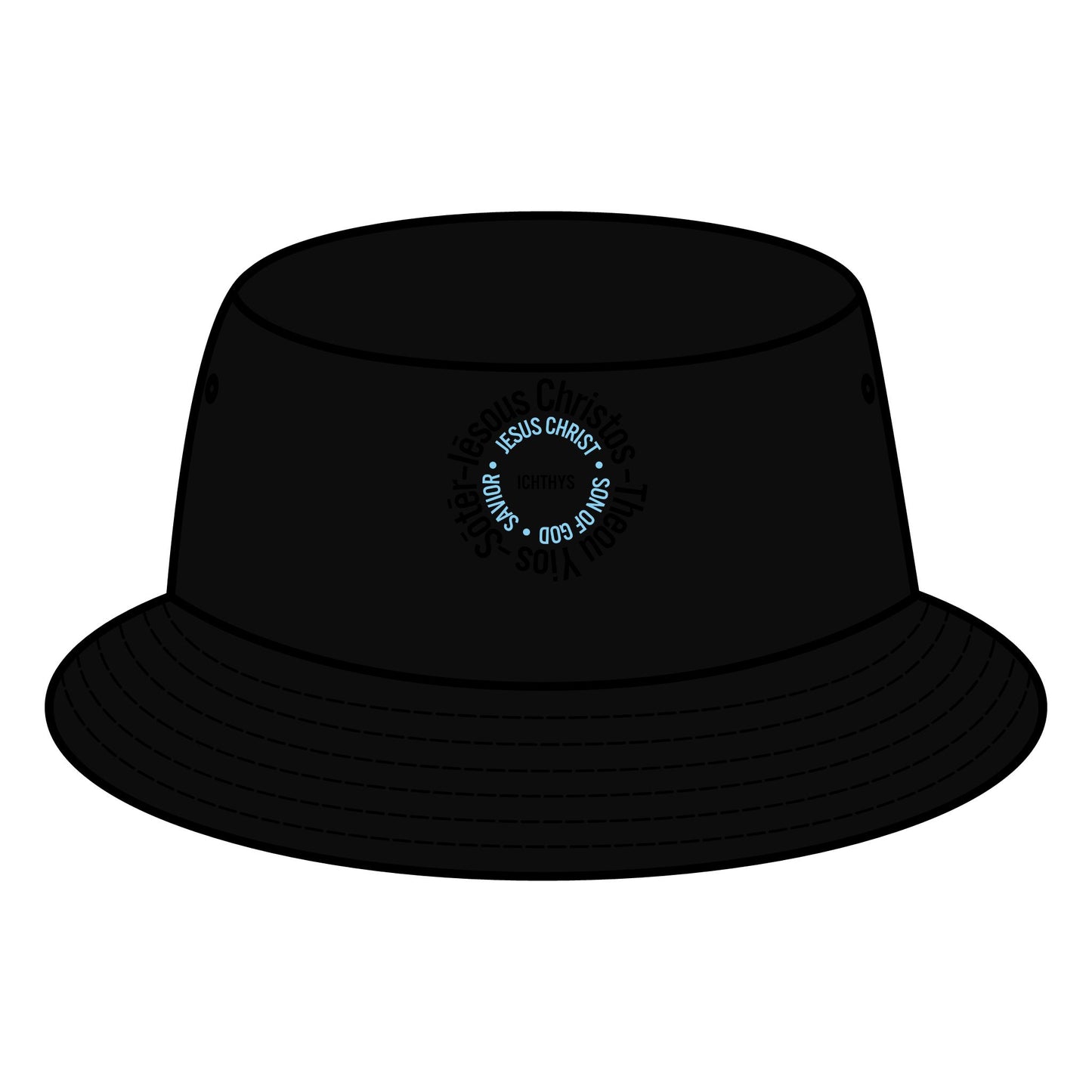 ICHTHYS 911 - Bucket Hat - Iēsous Christos, Theou Yios, Sōtēr - Unisex - Women Hat - Men Hat - Sun Shade Hat