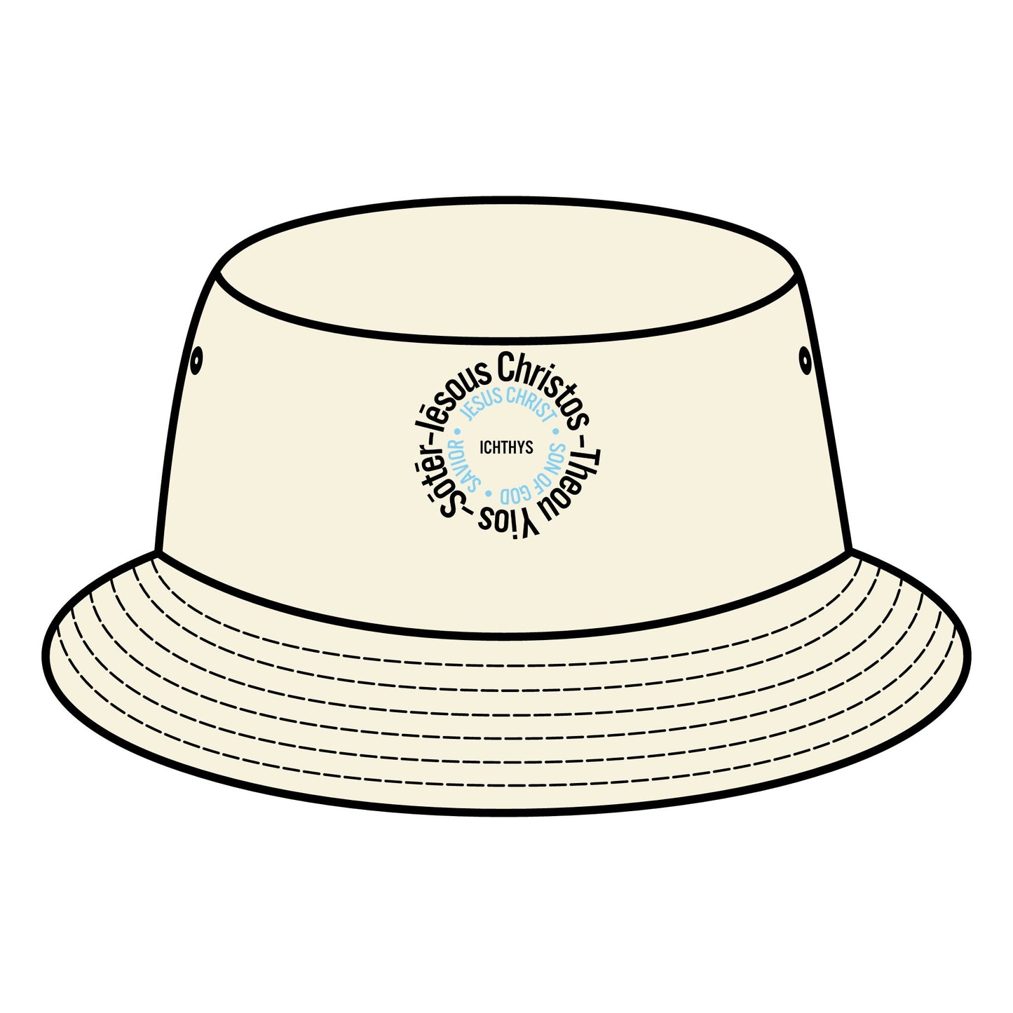 ICHTHYS 911 - Bucket Hat - Iēsous Christos, Theou Yios, Sōtēr - Unisex - Women Hat - Men Hat - Sun Shade Hat