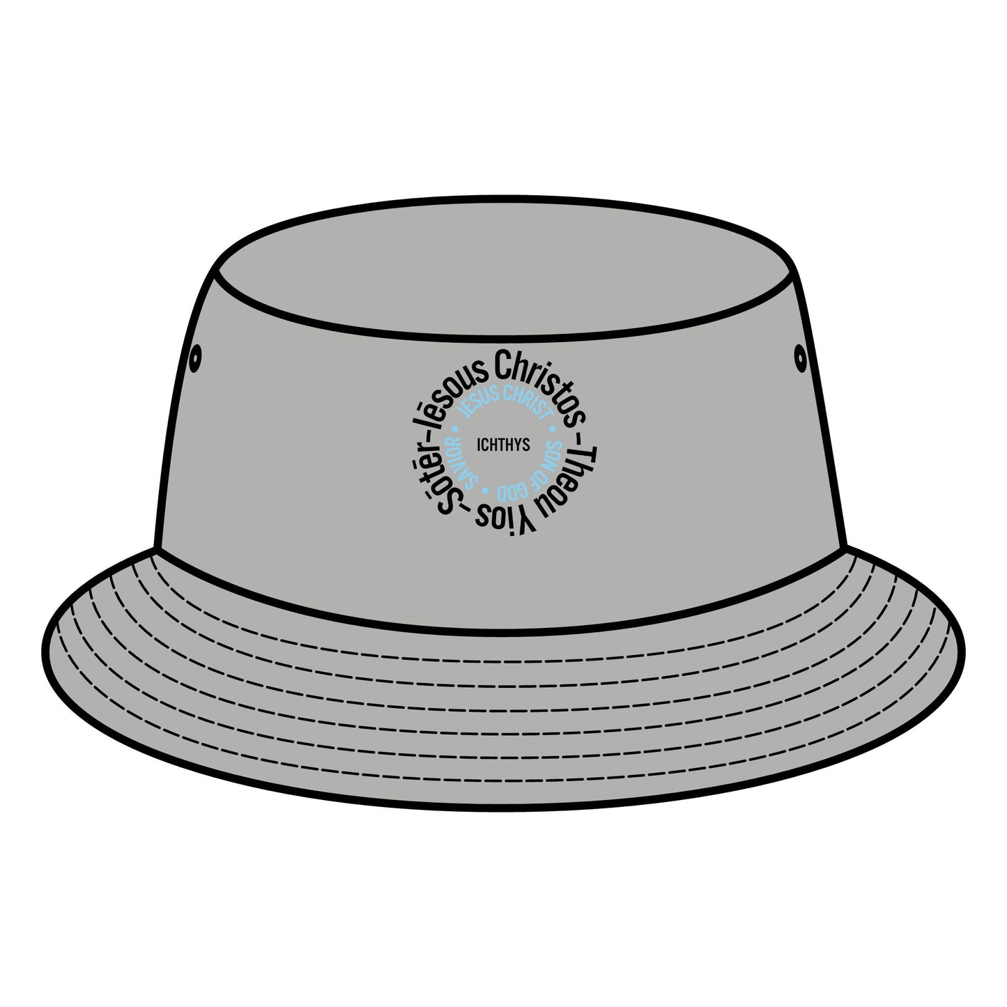 ICHTHYS 911 - Bucket Hat - Iēsous Christos, Theou Yios, Sōtēr - Unisex - Women Hat - Men Hat - Sun Shade Hat