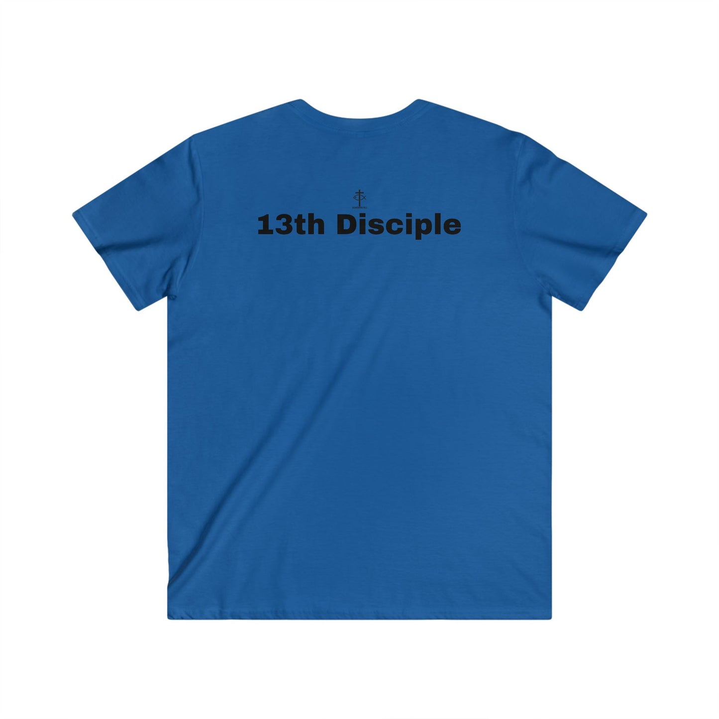 13th Disciple Collection - Men's Fitted V-Neck - Short Sleeve T - Shirt - Faith-Inspired - Christian - Black Font - ICHTHYS 911