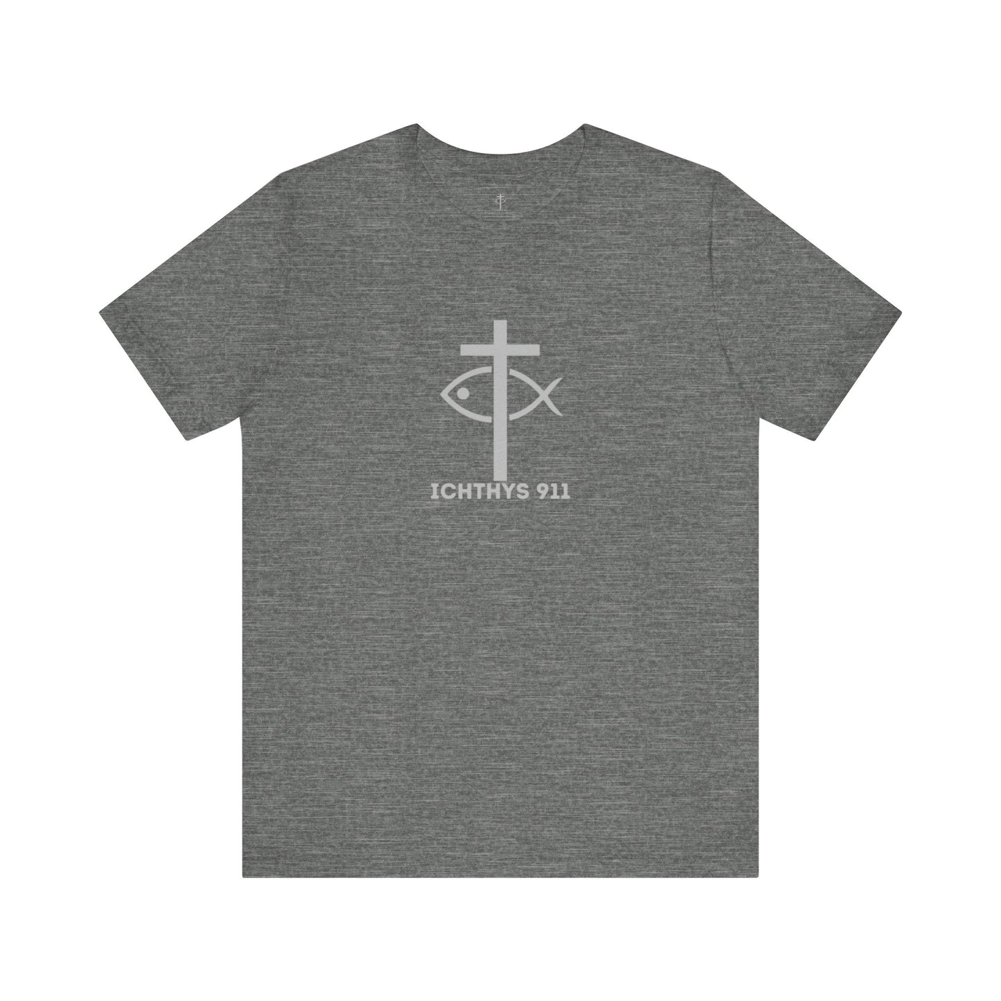 ICHTHYS 911 - "Roll With God Ride With Jesus" - Silver Font - Unisex T- Shirt - Lightweight 100% Cotton - Summer T - Arm Form Fitting - Men T- Shirt - Women T-Shirt - Christian T-Shirt