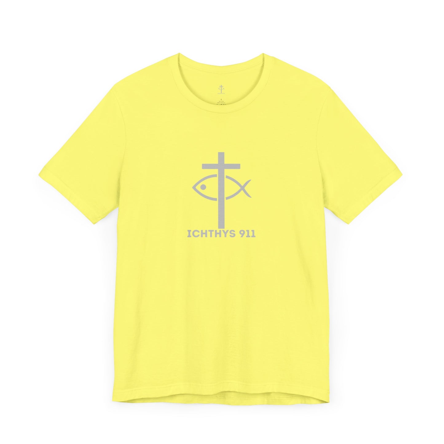 ICHTHYS 911 - "Roll With God Ride With Jesus" - Silver Font - Unisex T- Shirt - Lightweight 100% Cotton - Summer T - Arm Form Fitting - Men T- Shirt - Women T-Shirt - Christian T-Shirt