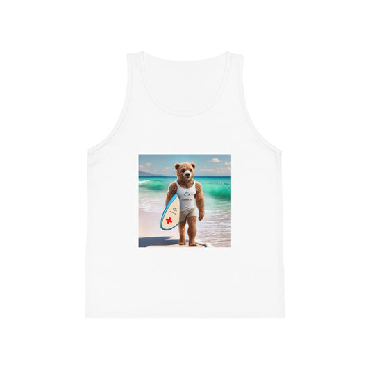 ICHTHYS 911 "Surfing Bear" - Youth Size - Kid's Jersey Tank Top - Fun Summer Attire for Adventures