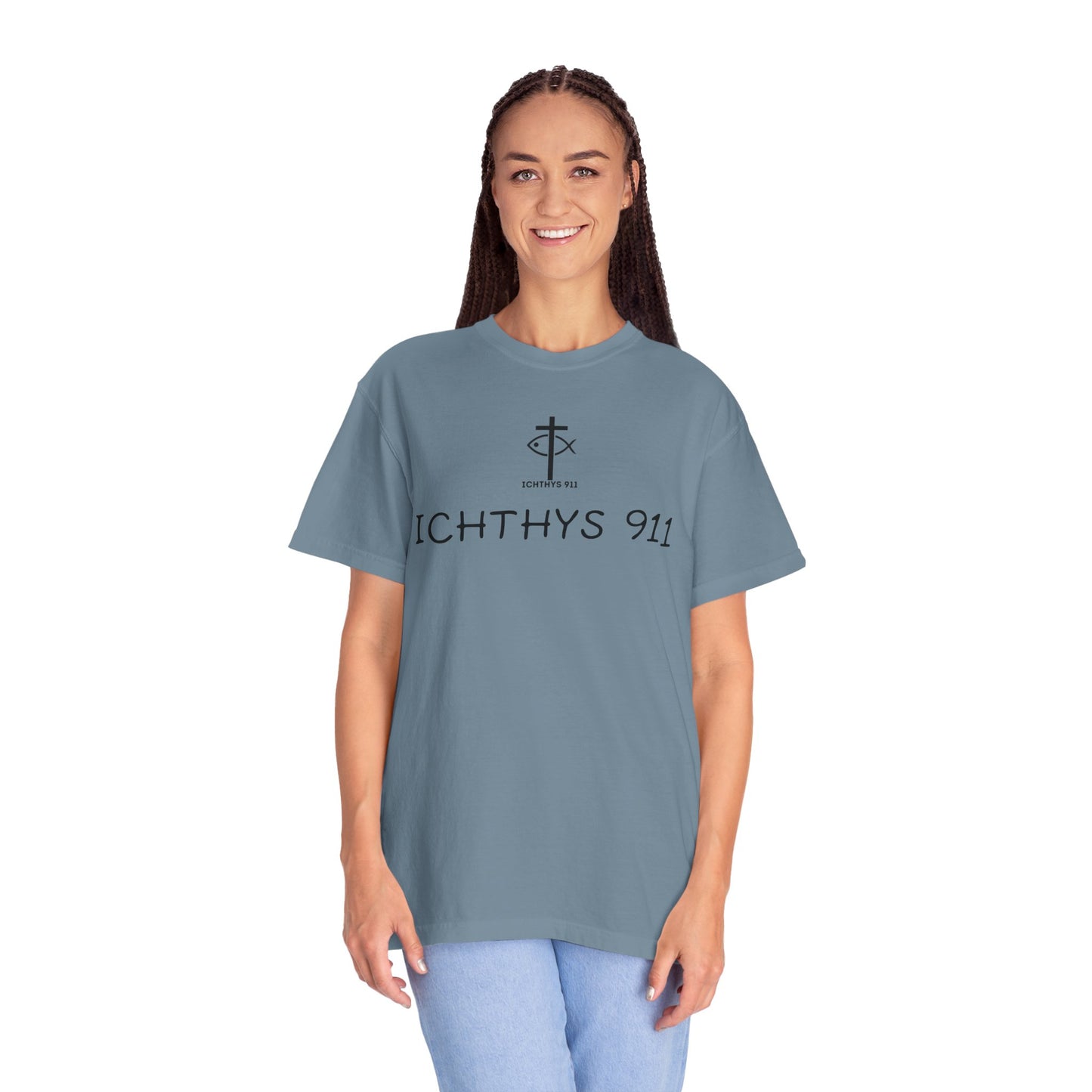 ICHTHYS 911 - "Authentic - Reverse" Black Font - Unisex T - Women T - Men T -Christian Tee - Faith-Inspired Shirt - Christian Fashion - Wear Your Faith