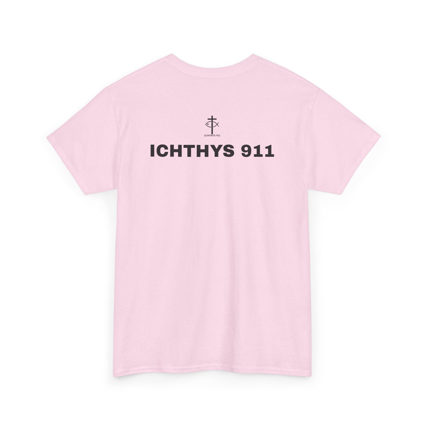 ICHTHYS 911 - "Authentic Design" - Unisex T-Shirt - Heavy Cotton T-Shirt - Jesus Fish - Men's T-Shirt - Women T-Shirt Christian Faith - Unisex Clothing