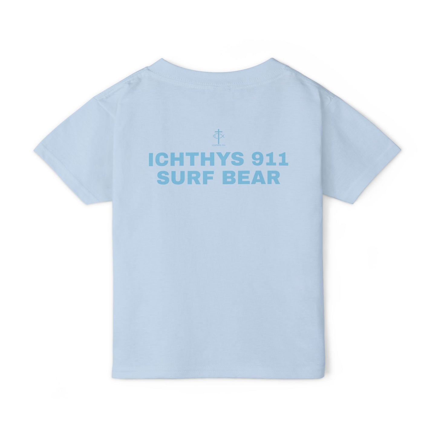 ICHTHYS 911 "Surf Bear" - Toddler T-Shirt - Cool Summer Tee - Match Mom and Dad For Vacation - Family T-Shirt