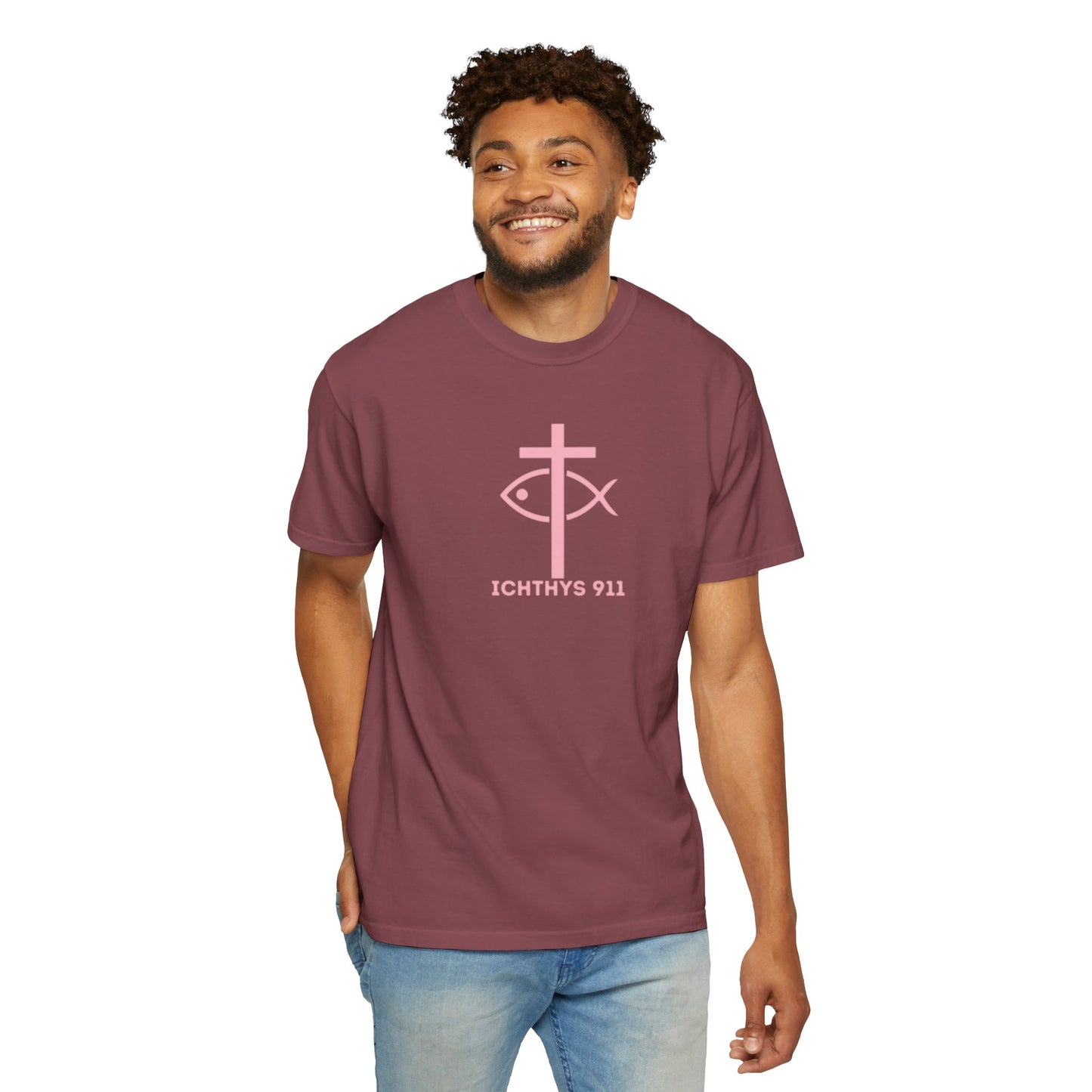 Faith, Hope, & Love - Pink font - Unisex Garment Dyed T-Shirt - 100% US Cotton - Men T-Shirt - Christian Women Tee - Faith-Inspired Shirt - Christian Fashion - Wear Your Faith - Additional Colors Added