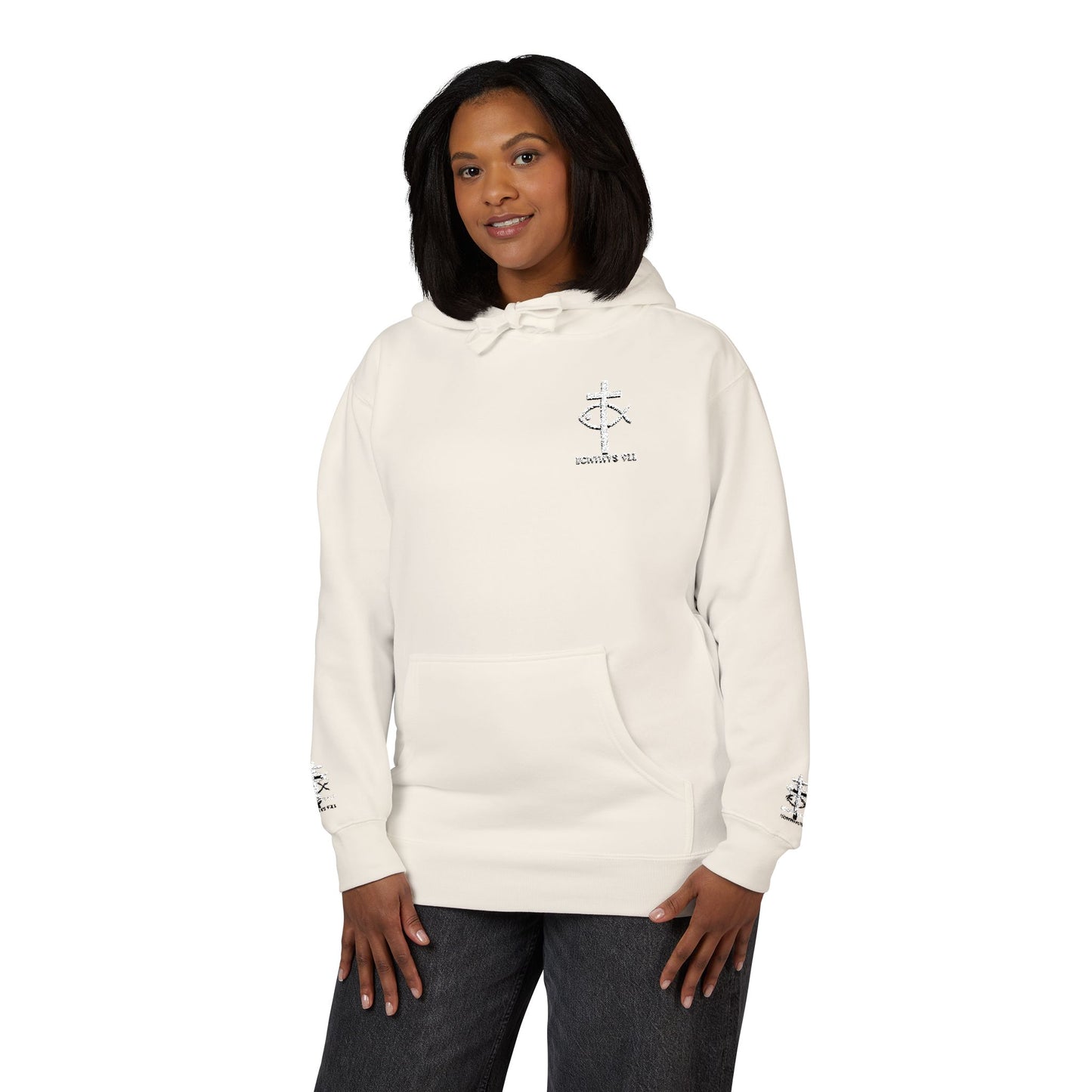 ICHTHYS 911 Embroidery Hoodie Pullover - Unsex - Elevated Embroider Gift for Her or Him - Christian Wear