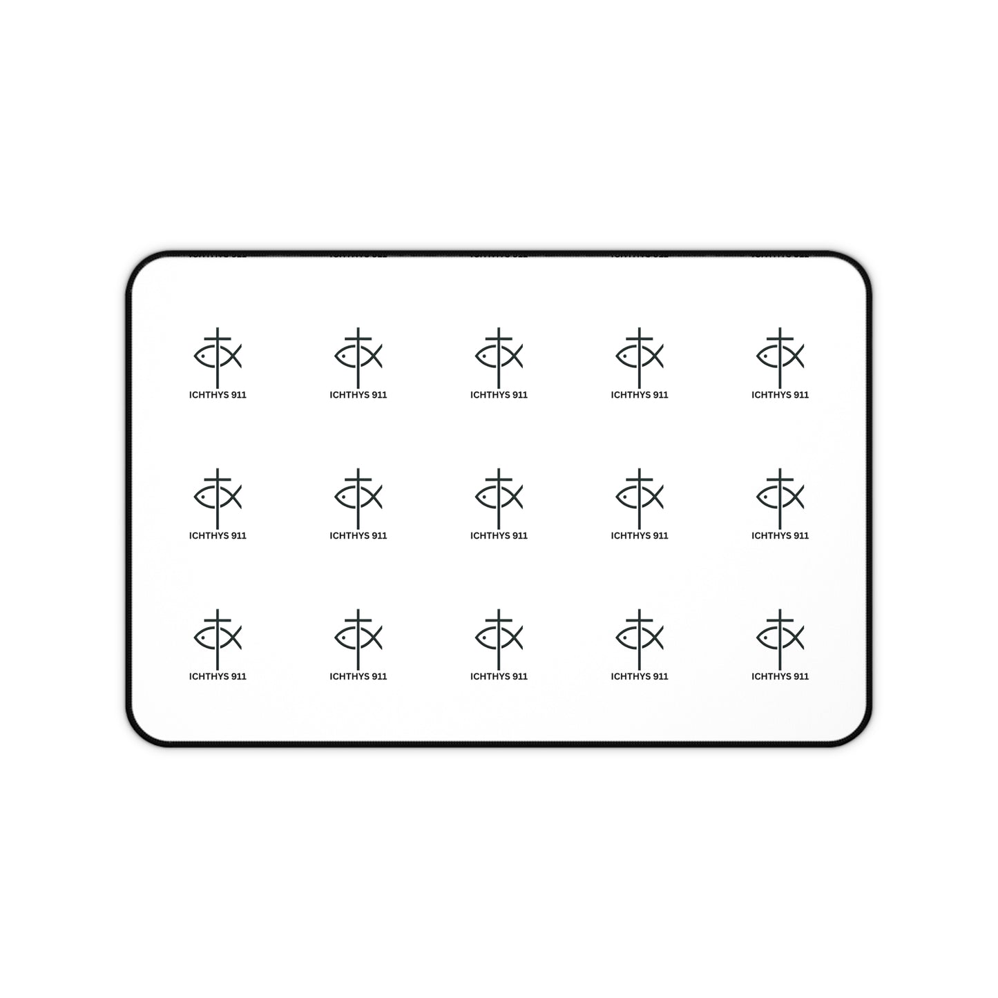 Personalized Black Desk Mat with Monogram Design - Stylish Office Accessory for Creatives