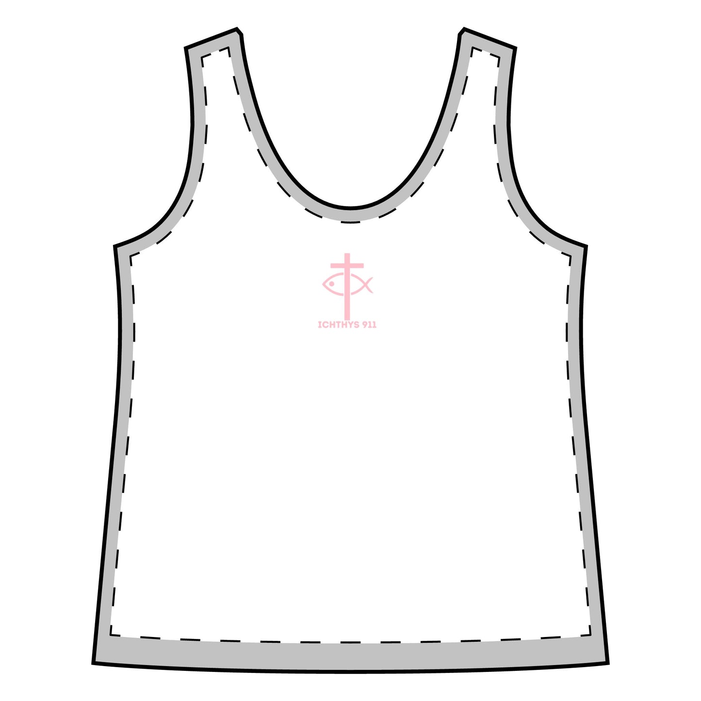 ICHTHYS 911 "Prayed Up & Ready to Glow" - Sporty Racerback Tank for Women - Perfect for Active Lifestyle & Casual Wear -ICHTHYS 911 Logo