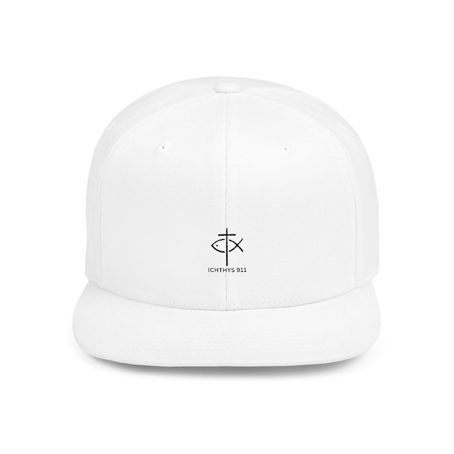 Stylish Ichthys 911 Flat Bill Snapback Cap - Perfect for Casual Wear and Faith-Based Events