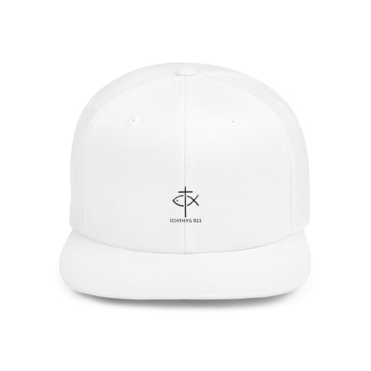 Stylish Ichthys 911 Flat Bill Snapback Cap - Perfect for Casual Wear and Faith-Based Events