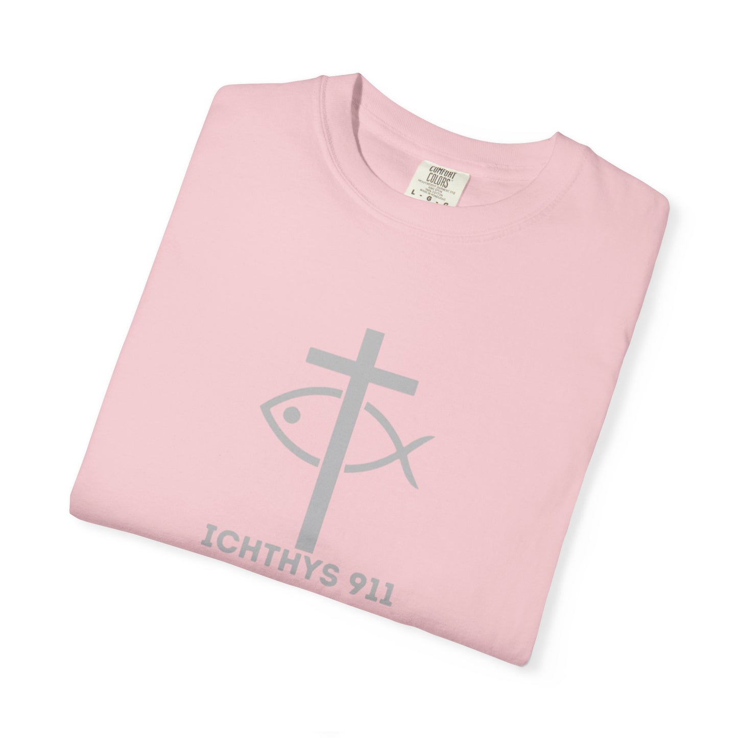 ICHTHYS 911 - "Roll With God Ride With Jesus" - Silver Font - Unisex T- Shirt - Medium Weight 100% Cotton - Summer T - Men T- Shirt - Women T-Shirt - Christian T-Shirt - Love Like Jesus