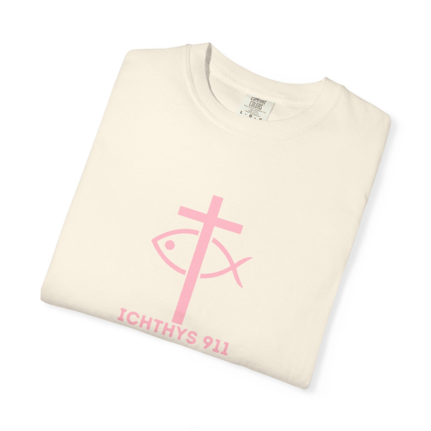 13th Disciple Collection - Christian Streetwear T-Shirt – Jesus Gym & Faith Fashion, Unisex Garment-Dyed T-Shirt Soft Pink Font - Men T-Shirt, Women T-shirt, ICHTHYS 911