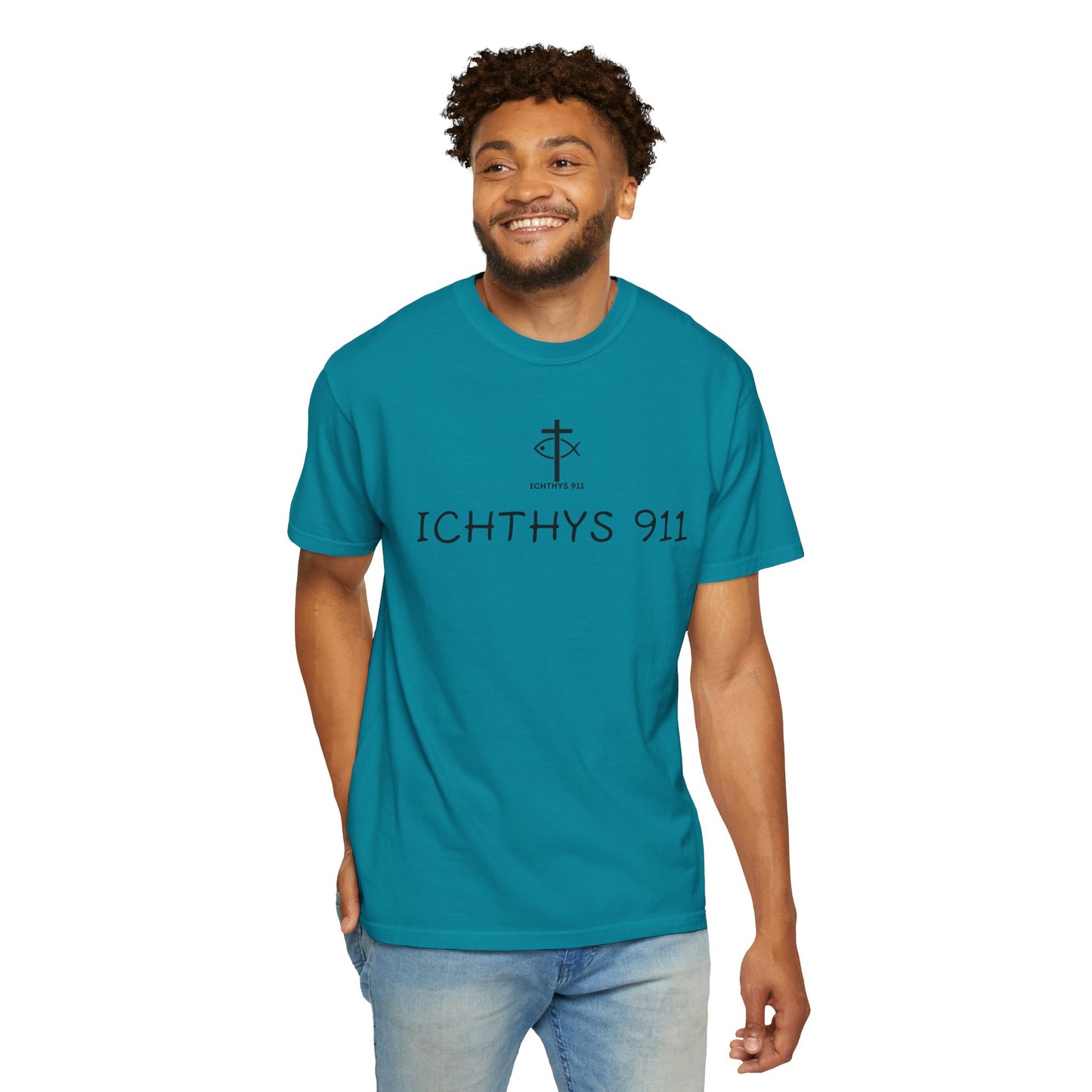 ICHTHYS 911 - "Authentic - Reverse" Black Font - Unisex T - Women T - Men T -Christian Tee - Faith-Inspired Shirt - Christian Fashion - Wear Your Faith