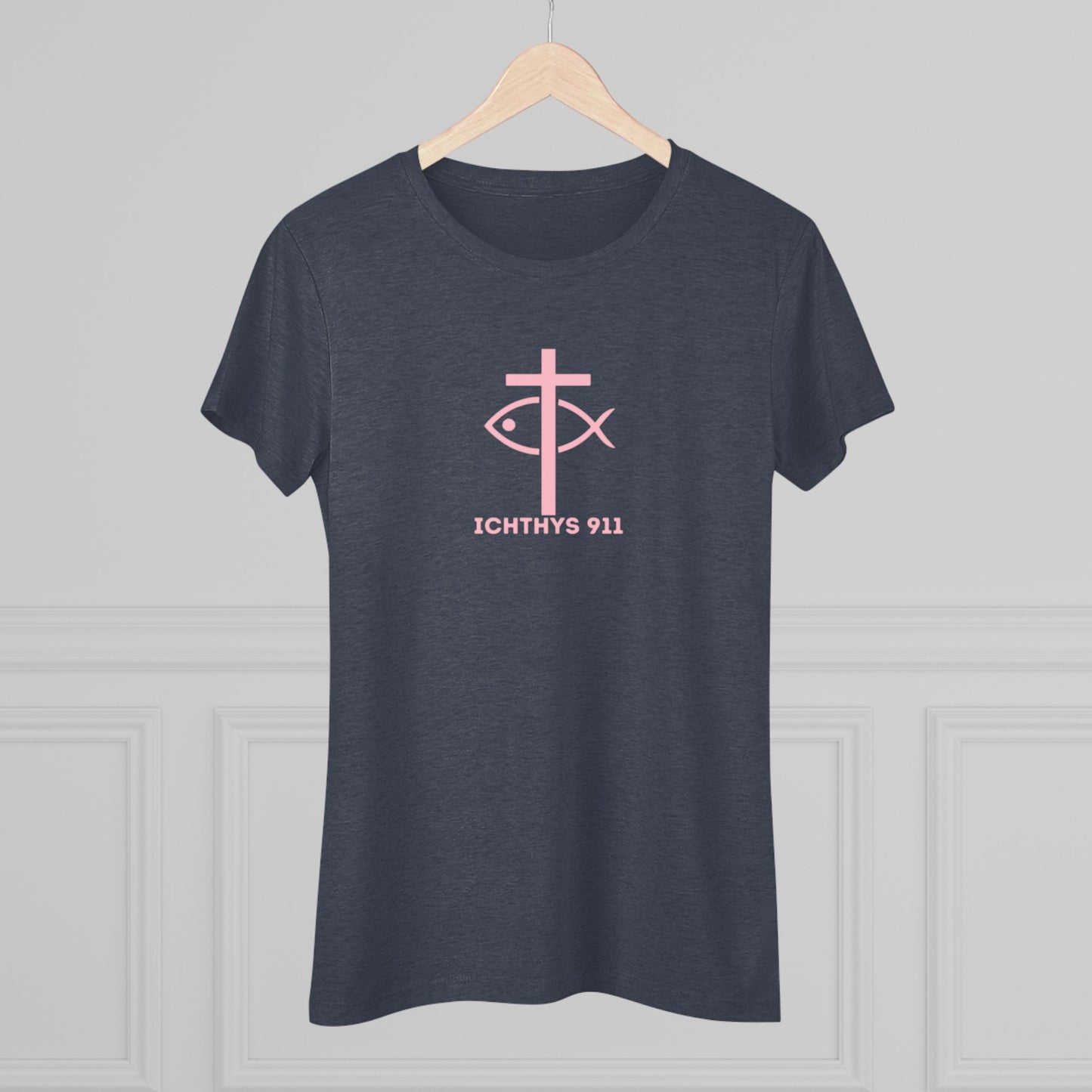 "IC Round Collection" Pink Font - Inspirational Women's Triblend Tee - Women T-Shirt - 50% polyester, 25% cotton, 25% rayon