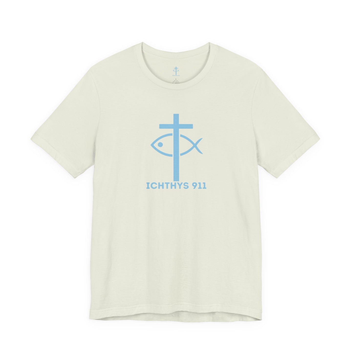 Roll With God Ride With Jesus - Blue Font - Unisex T- Shirt - Lightweight 100% Cotton - Summer T - Arm Form Fitting - Men T- Shirt - Women T-Shirt - Christian T-Shirt - Love Like Jesus -  ICHTHYS 911