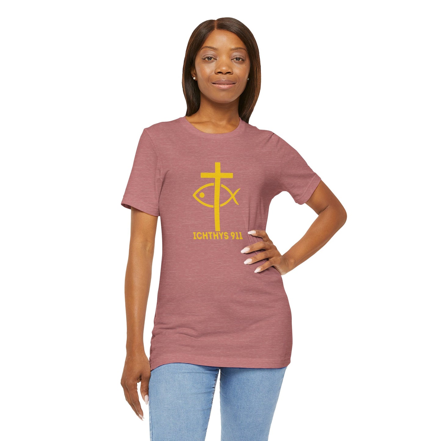 "Roll With God" - Unisex T- Shirt - Lightweight 100% Cotton - Summer T - Arm Form Fitting - Men T- Shirt - Women T-Shirt - Christian T-Shirt - Love Like Jesus - ICHTHYS 911 Design