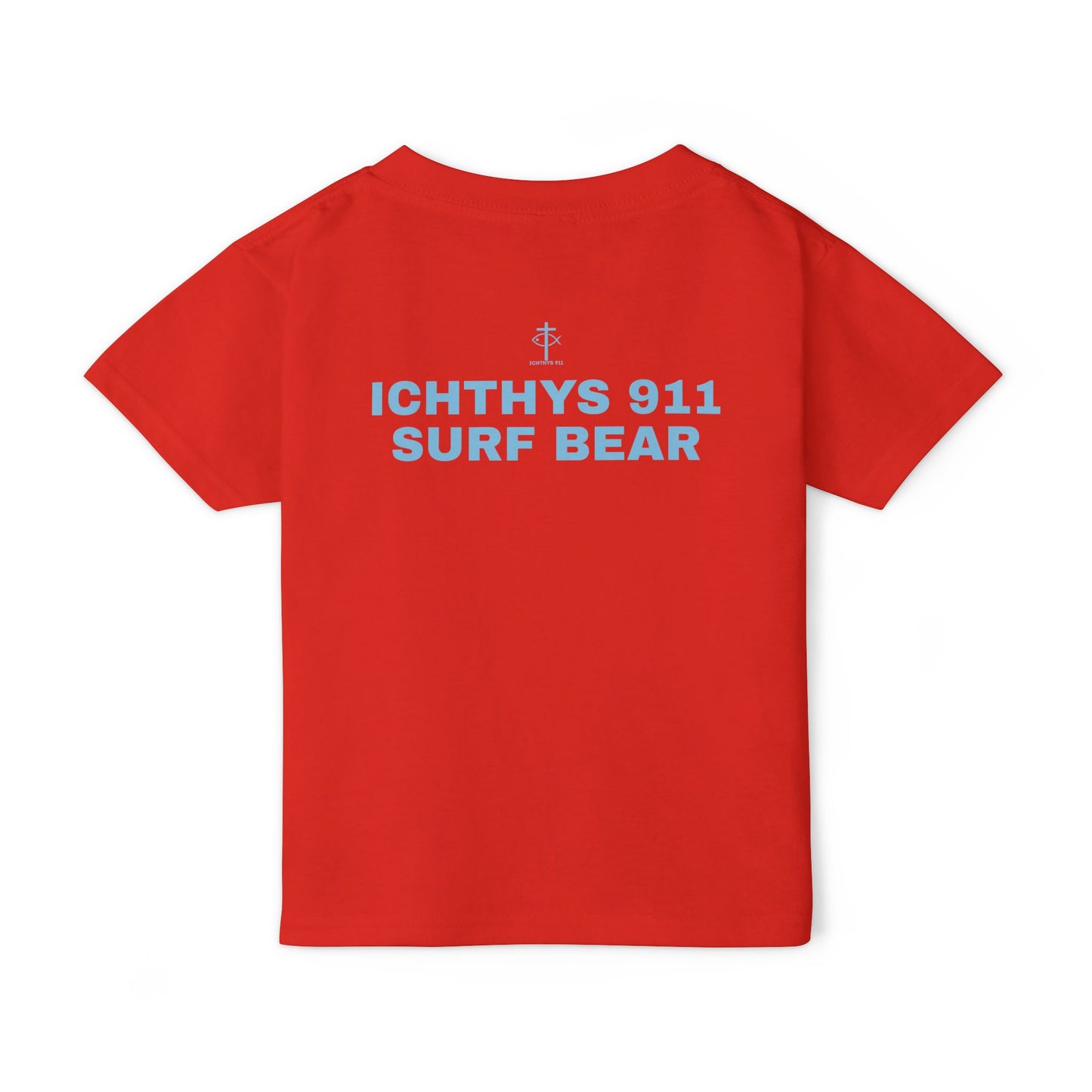 ICHTHYS 911 "Surf Bear" - Toddler T-Shirt - Cool Summer Tee - Match Mom and Dad For Vacation - Family T-Shirt