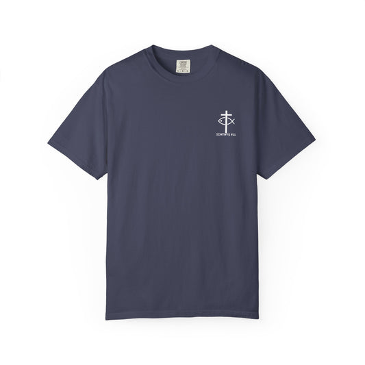 ICHTHYS 911 Badge Collection - White Font - Unisex  Garment Dyed T-Shirt - 100% US Cotton - Men T-Shirt - Women T-Shirt - Christian Graphic Tee - Gym - T - Christian Faith - Jesus Wear - White Font