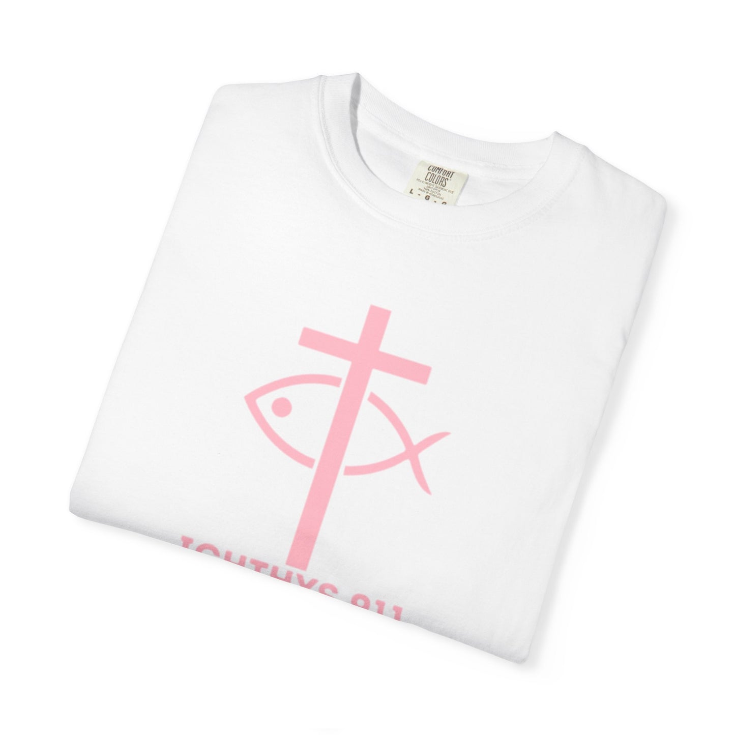 Strength Through Christ Philippians 4:13 - Pink Font - Unisex Garment Dyed T-Shirt - 100% US Cotton -Men T-Shirt - Women T-Shirt - Christian Activewear - Wear Your Faith - T-Shirt