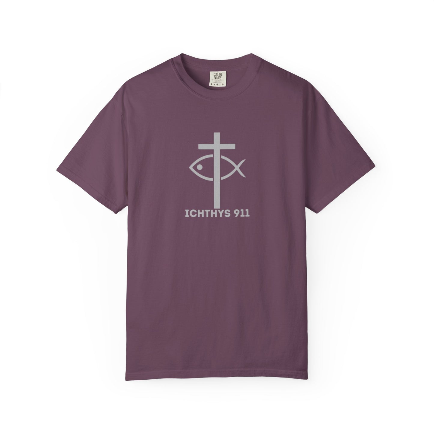 ICHTHYS 911 - "Roll With God Ride With Jesus" - Silver Font - Unisex T- Shirt - Medium Weight 100% Cotton - Summer T - Men T- Shirt - Women T-Shirt - Christian T-Shirt - Love Like Jesus