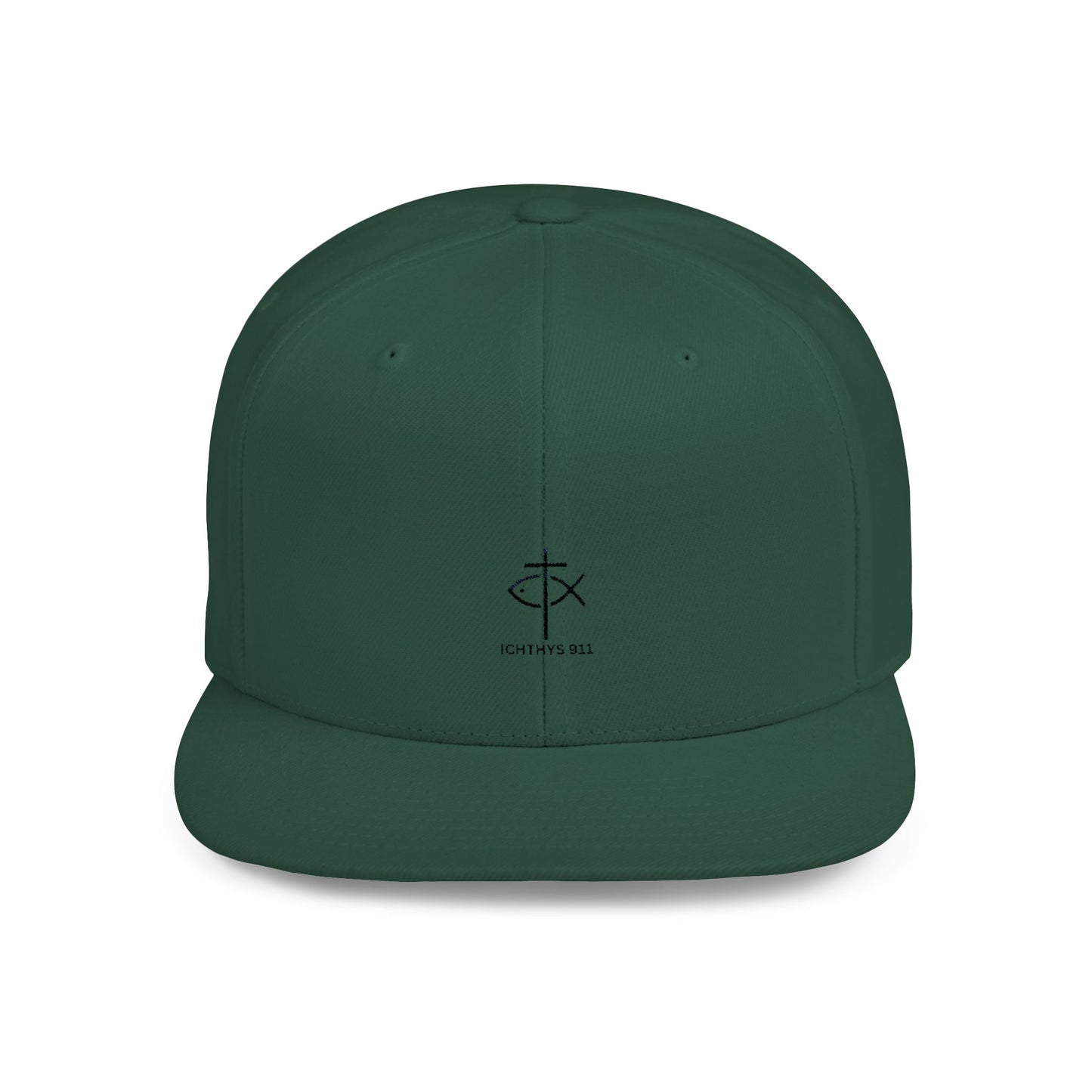 Stylish Ichthys 911 Flat Bill Snapback Cap - Perfect for Casual Wear and Faith-Based Events