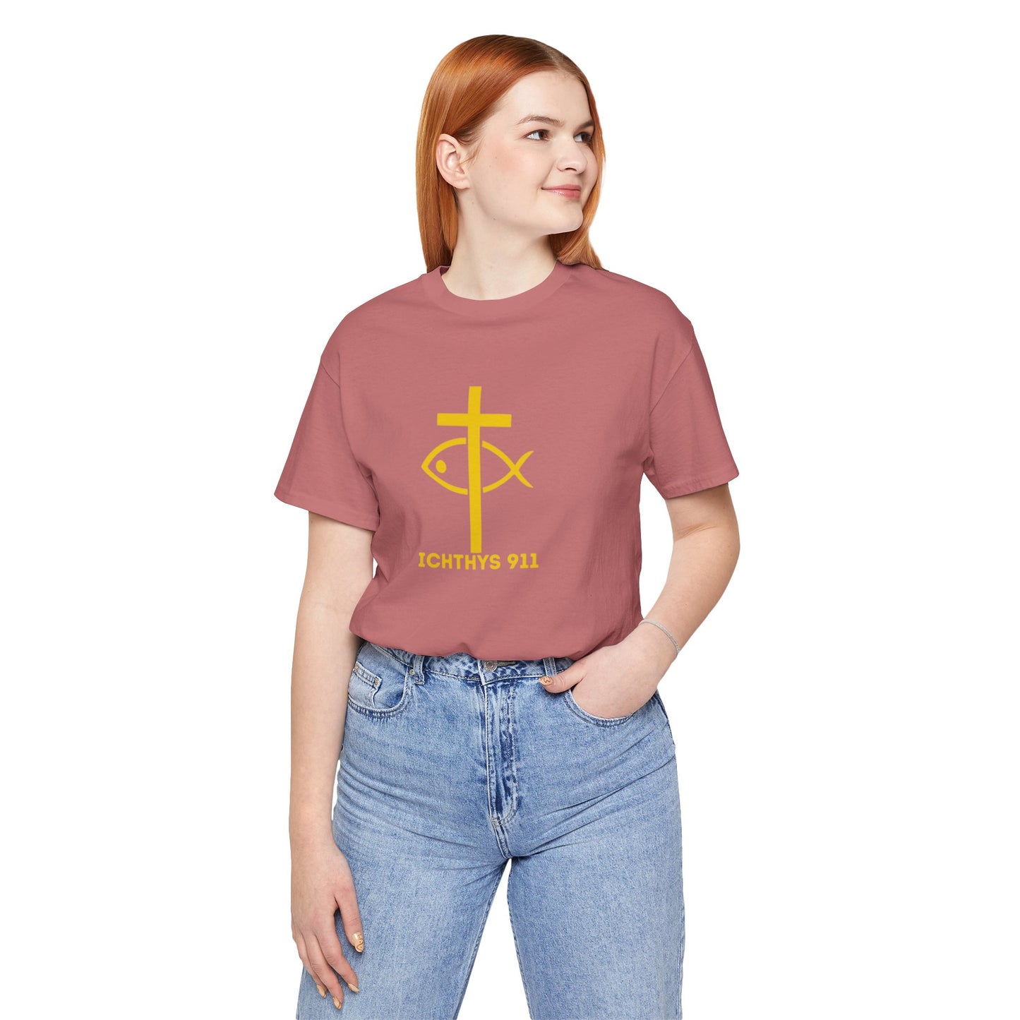 "Roll With God" - Unisex T- Shirt - Lightweight 100% Cotton - Summer T - Arm Form Fitting - Men T- Shirt - Women T-Shirt - Christian T-Shirt - Love Like Jesus - ICHTHYS 911 Design