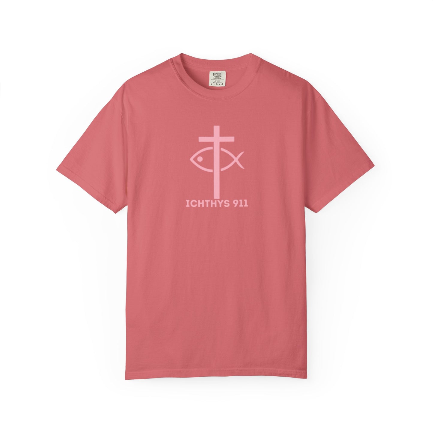 Faith, Hope, & Love - Pink font - Unisex Garment Dyed T-Shirt - 100% US Cotton - Men T-Shirt - Christian Women Tee - Faith-Inspired Shirt - Christian Fashion - Wear Your Faith - Additional Colors Added