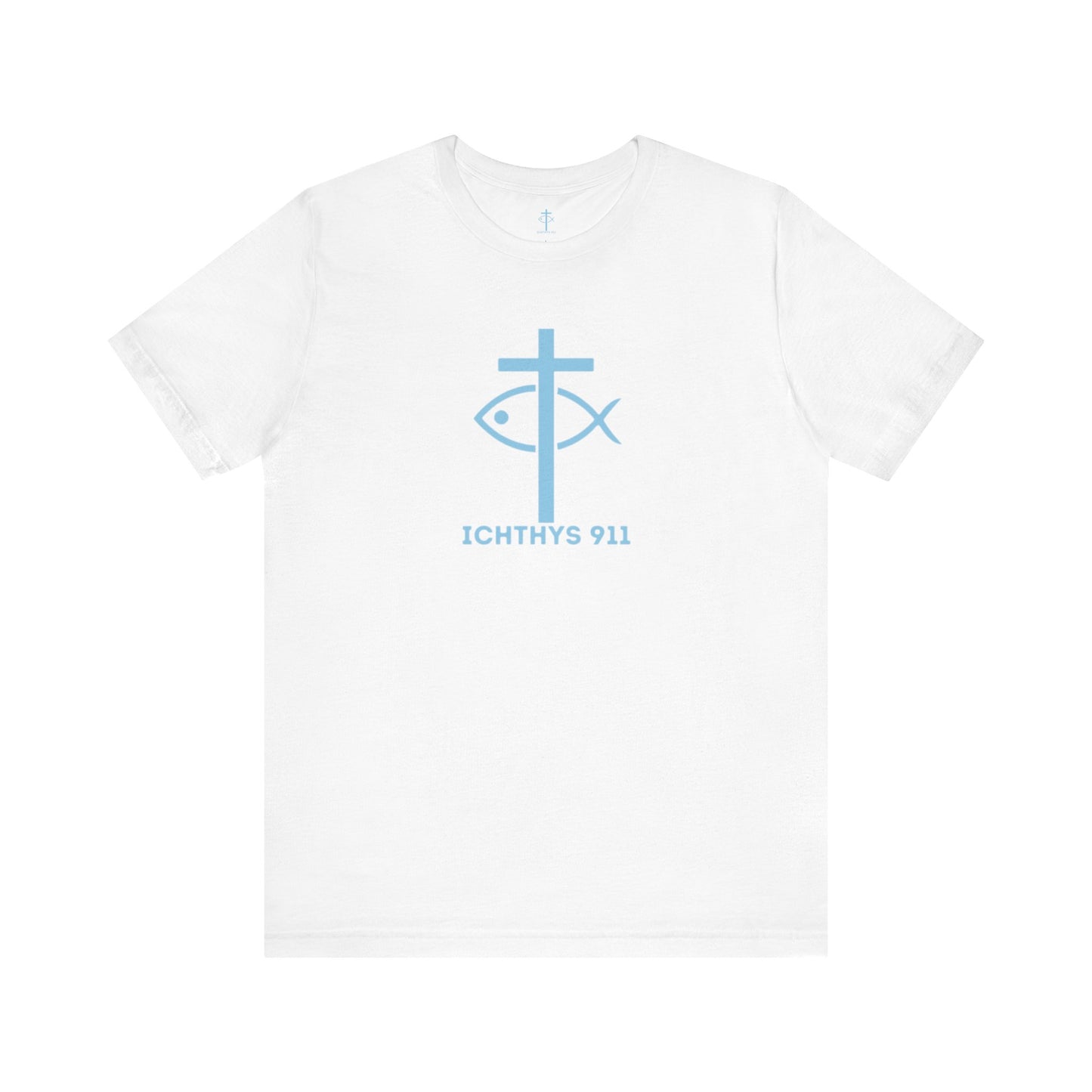 Roll With God Ride With Jesus - Blue Font - Unisex T- Shirt - Lightweight 100% Cotton - Summer T - Arm Form Fitting - Men T- Shirt - Women T-Shirt - Christian T-Shirt - Love Like Jesus -  ICHTHYS 911