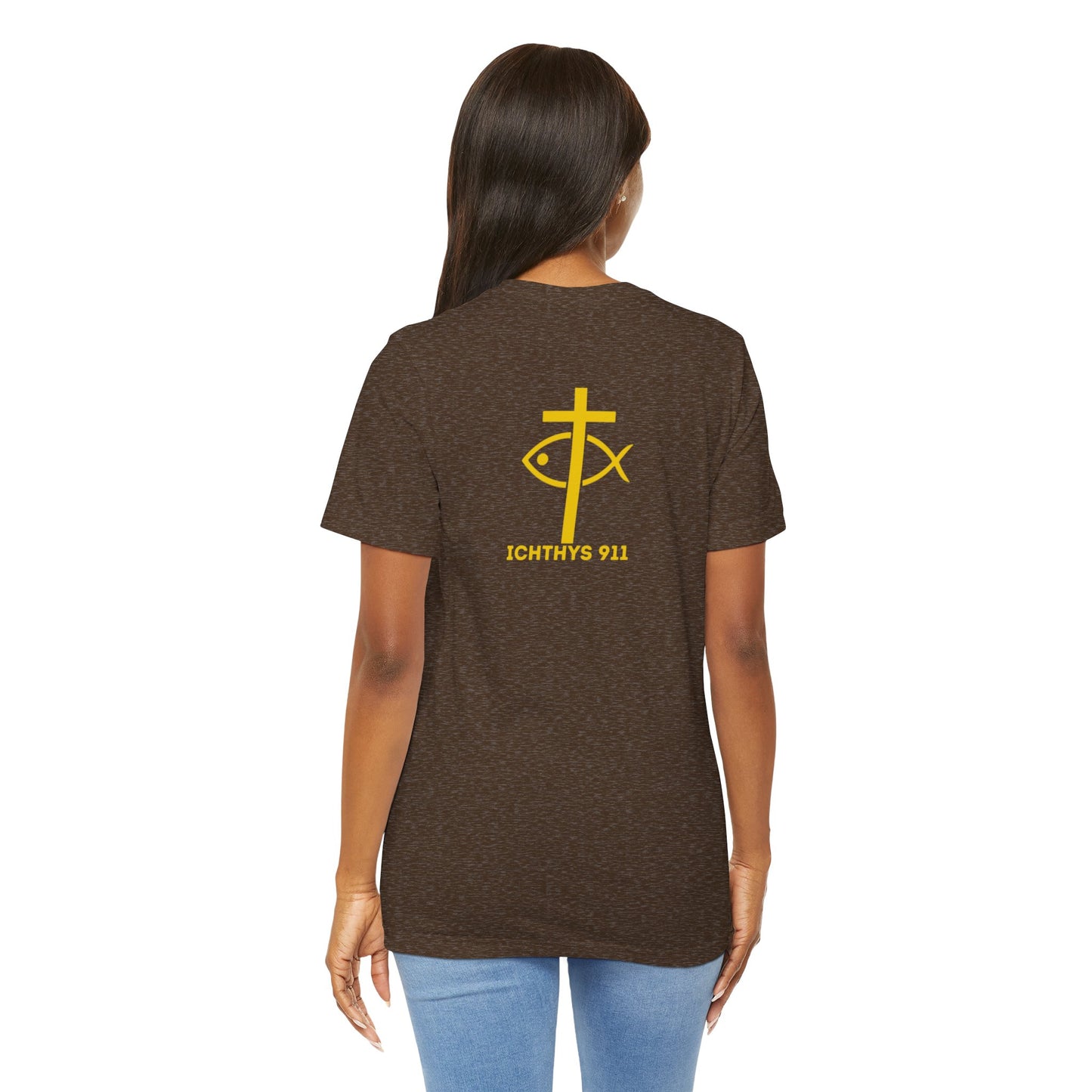 Roll With God Love Like Jesus - Reverse Design - Unisex T- Shirt - Lightweight 100% Cotton - Summer T - Arm Form Fitting - Men T- Shirt - Women T-Shirt - Christian T-Shirt - Love Like Jesus ICHTHYS 911