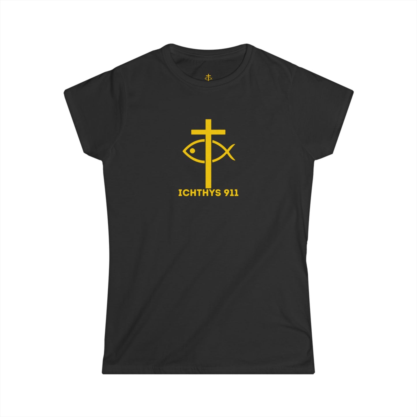 ICHTHYS 911 - "Roll With God Love Like Jesus" Faith-Inspired Women's Tee - Summer Light T-Shirt - Wear Your Faith - Softstyle Tee