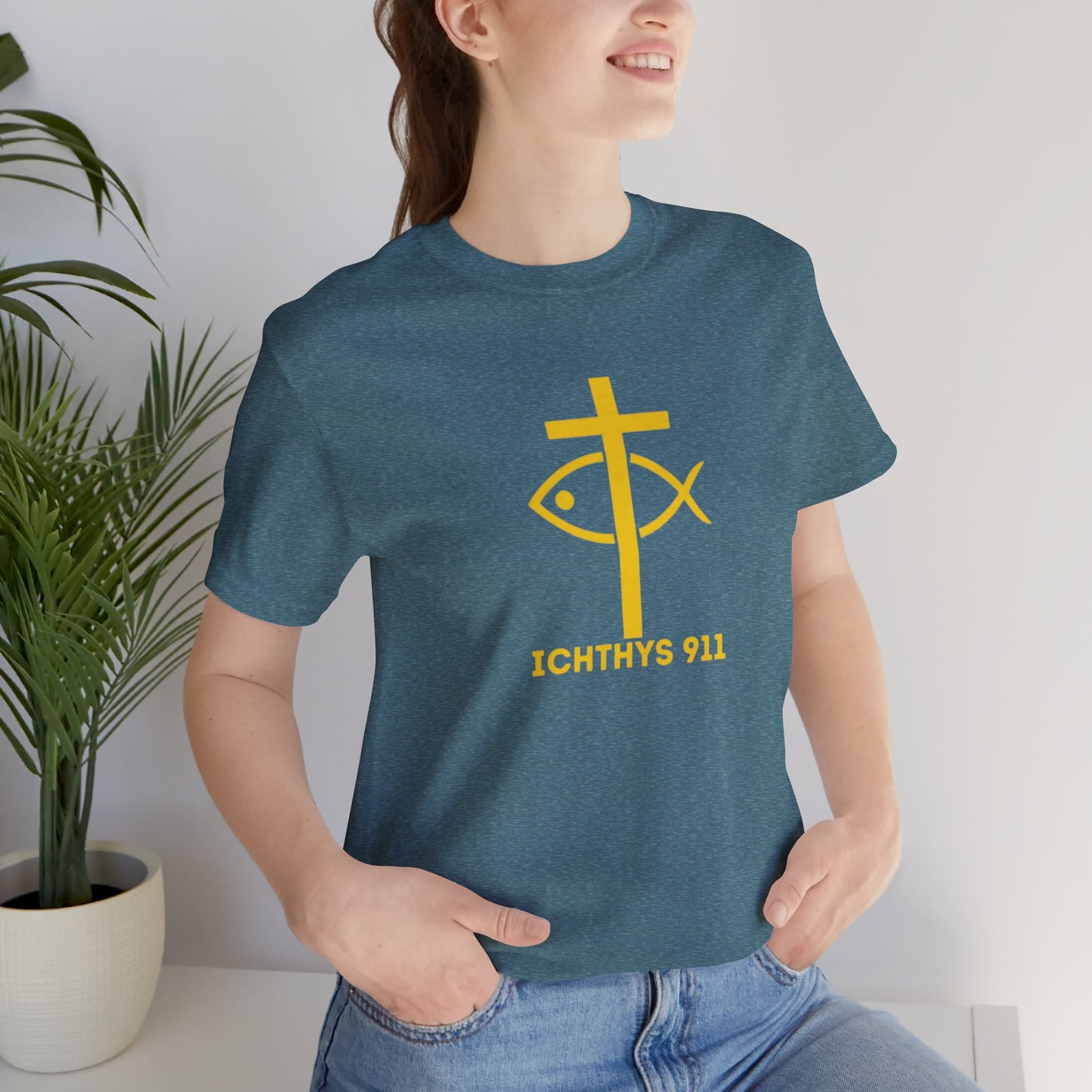 "Roll With God" - Unisex T- Shirt - Lightweight 100% Cotton - Summer T - Arm Form Fitting - Men T- Shirt - Women T-Shirt - Christian T-Shirt - Love Like Jesus - ICHTHYS 911 Design