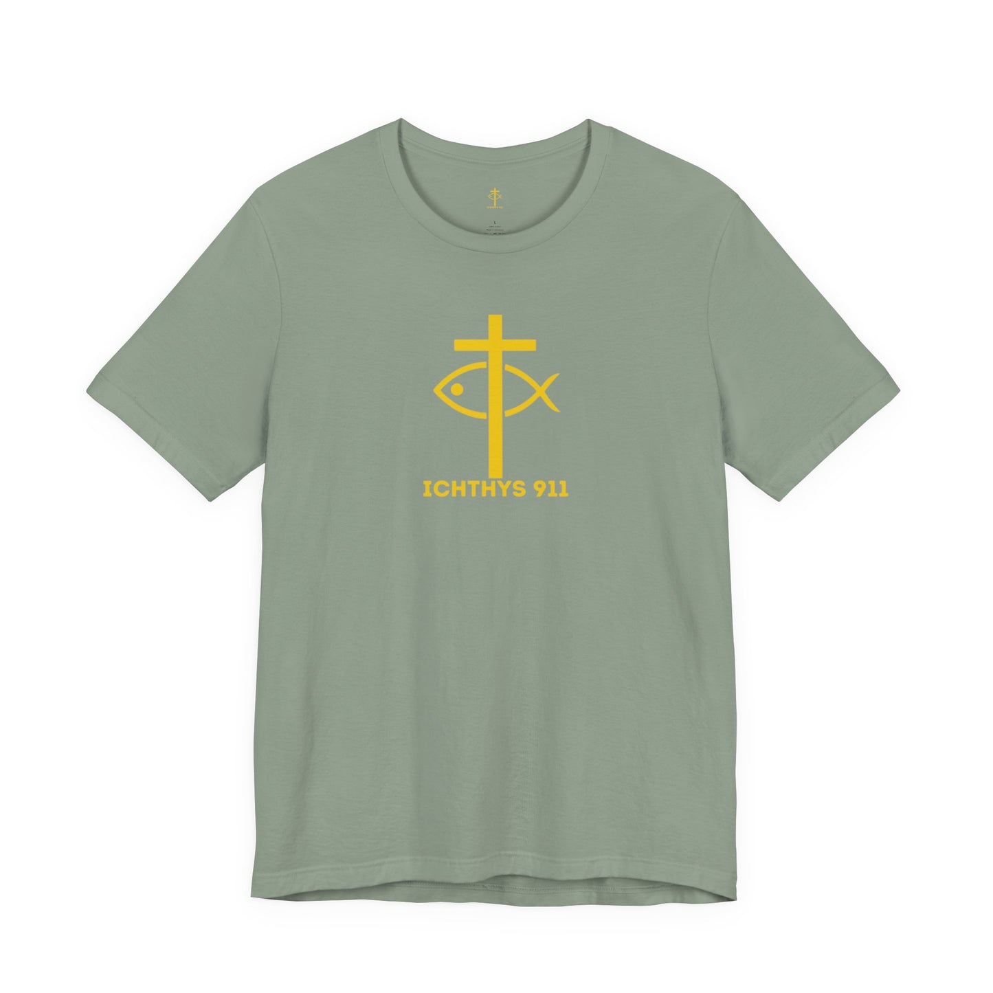 "Roll With God Ride With Jesus" - Gold Font - Unisex T- Shirt - Lightweight 100% Cotton - Summer T - Arm Form Fitting - Men T- Shirt - Women T-Shirt - Christian T-Shirt - ICHTHYS 911