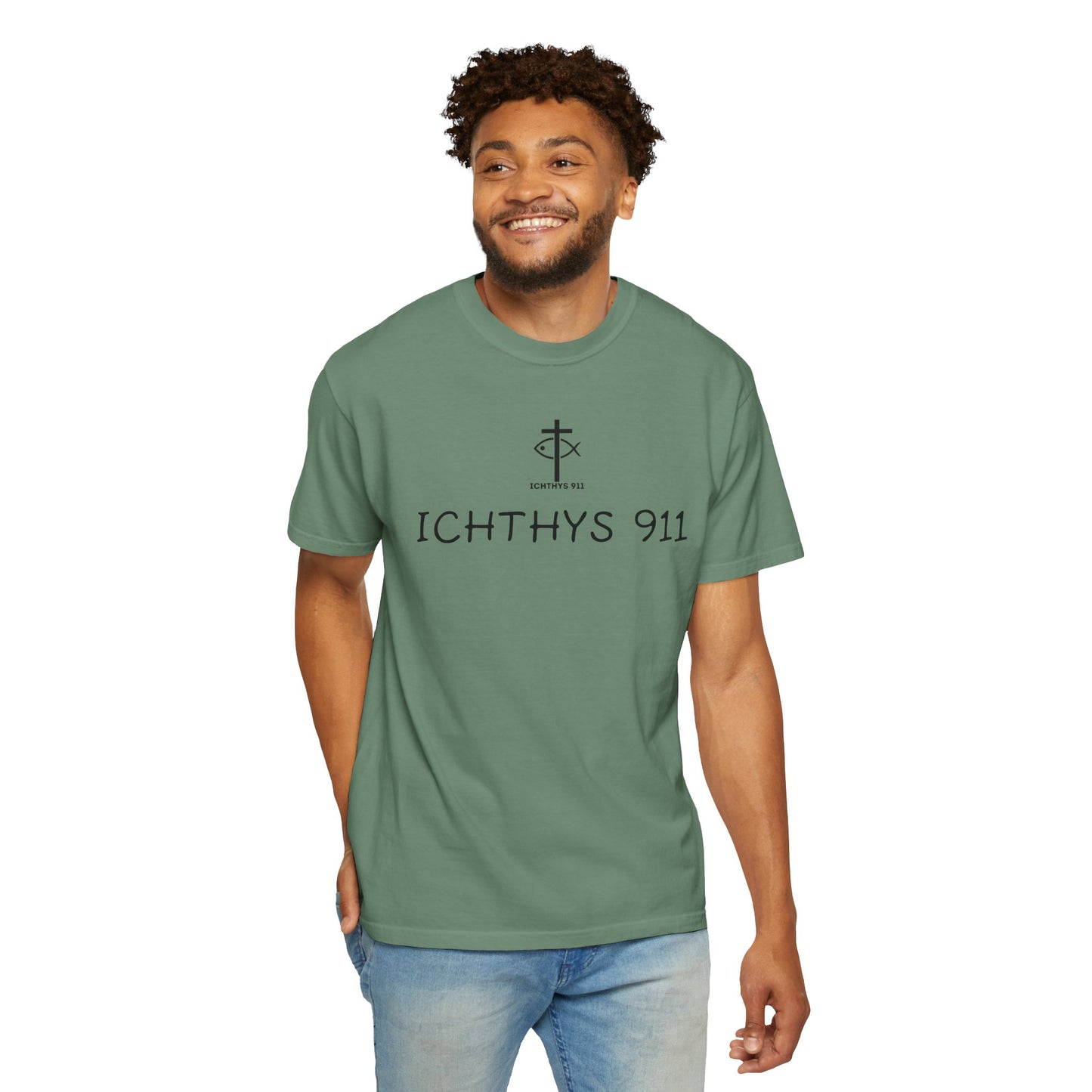 ICHTHYS 911 - "Authentic - Reverse" Black Font - Unisex T - Women T - Men T -Christian Tee - Faith-Inspired Shirt - Christian Fashion - Wear Your Faith