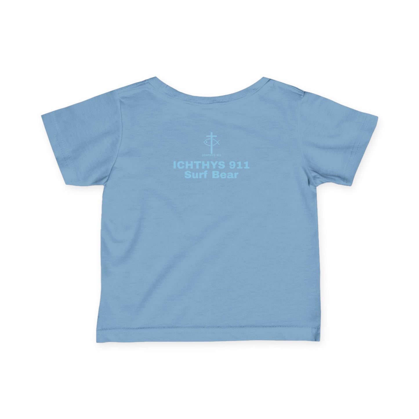 ICHTHYS 911 "Surf Bear" - Cute Surf Bear Infant Tee - Perfect for Beach Days & Summer Fun - Family Matching Shirts - See All Sizes - Adult to Infant-