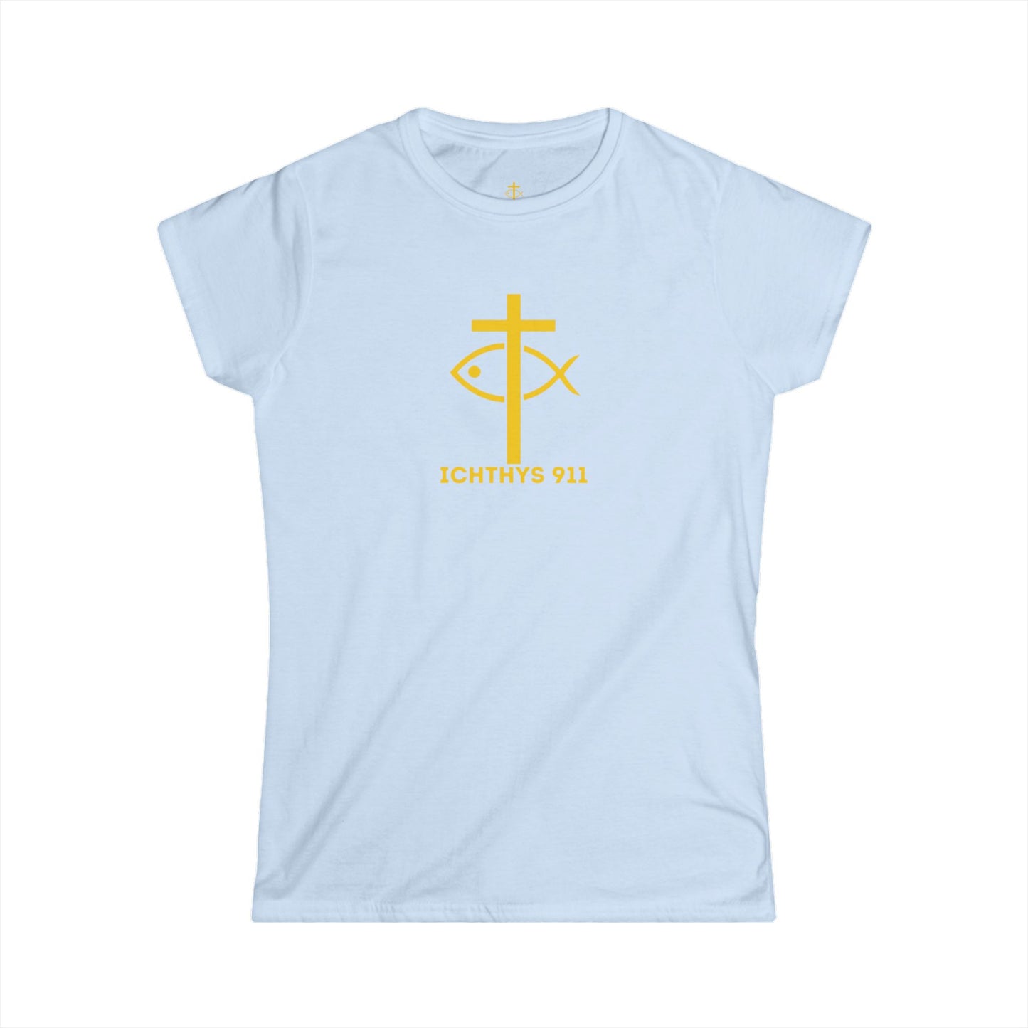 ICHTHYS 911 - "Roll With God Love Like Jesus" Faith-Inspired Women's Tee - Summer Light T-Shirt - Wear Your Faith - Softstyle Tee