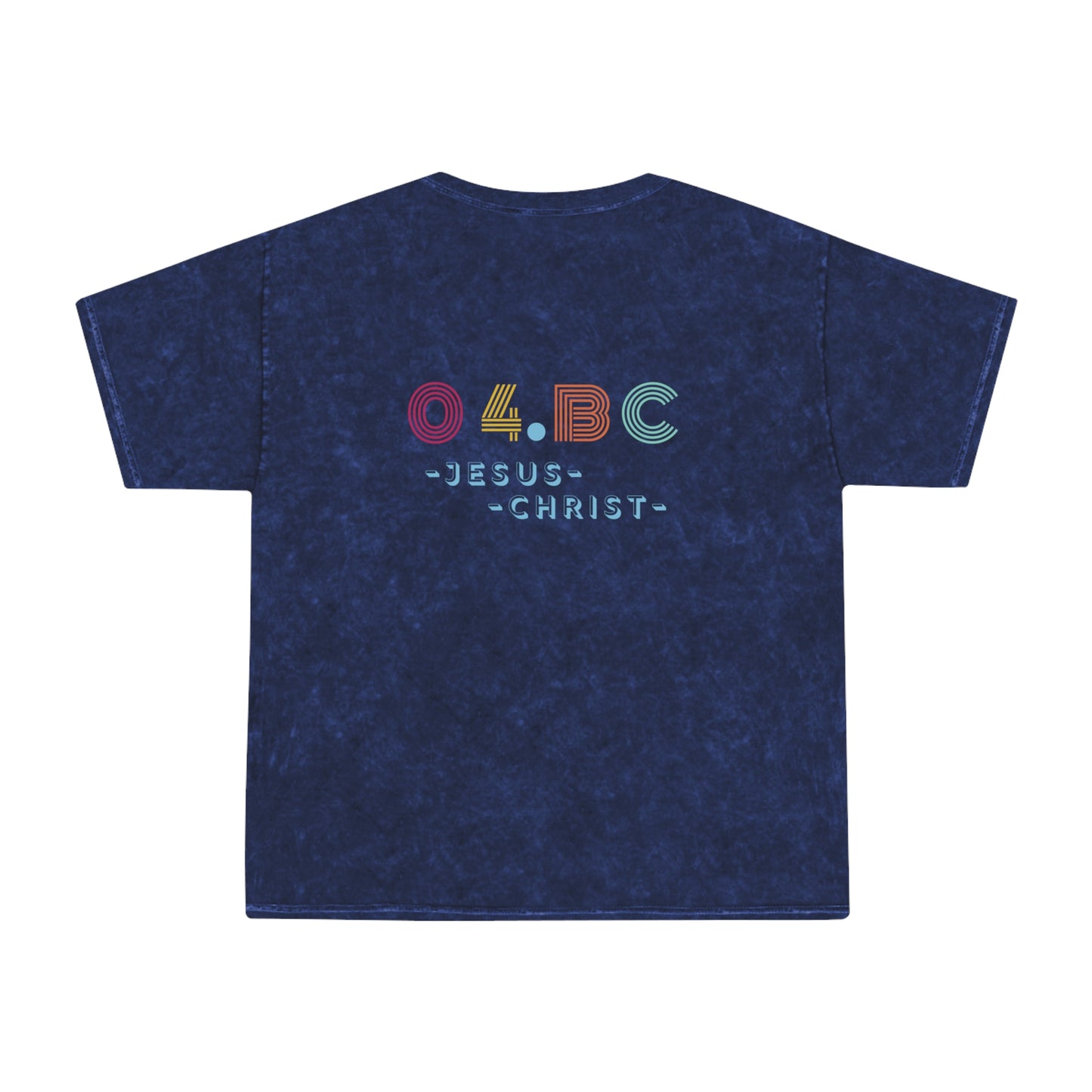 ICHTHYS 911 "Retro JC BD" Unisex Mineral Wash T-Shirt - Faith-Inspired Design with Jesus Christ Print - Wear Your Faith - Men T-Shirt - Women T-Shirt