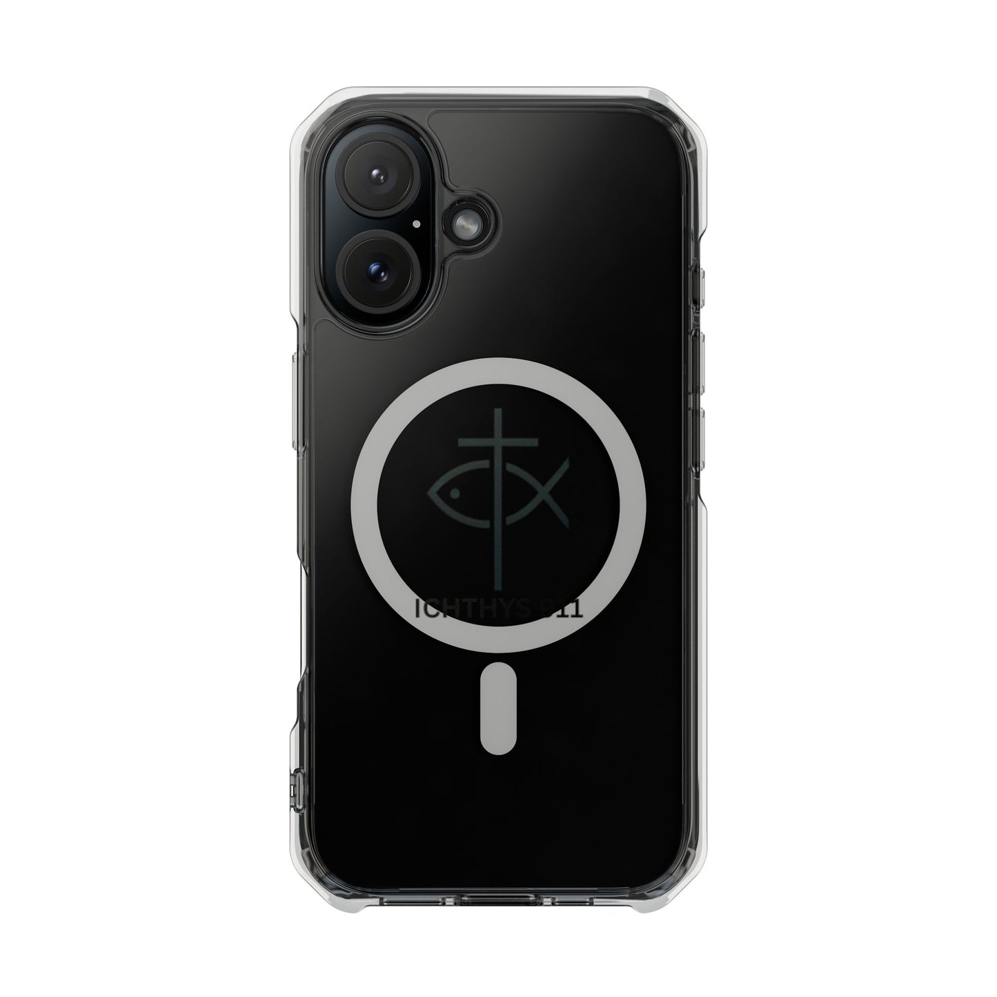 Magnetic Clear Case with Faith Symbol - Durable iPhone Protection