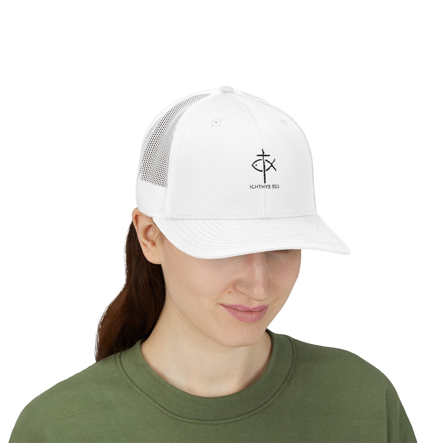 Ichthys 911 Snapback Trucker Cap - Stylish Faith-Inspired Hat