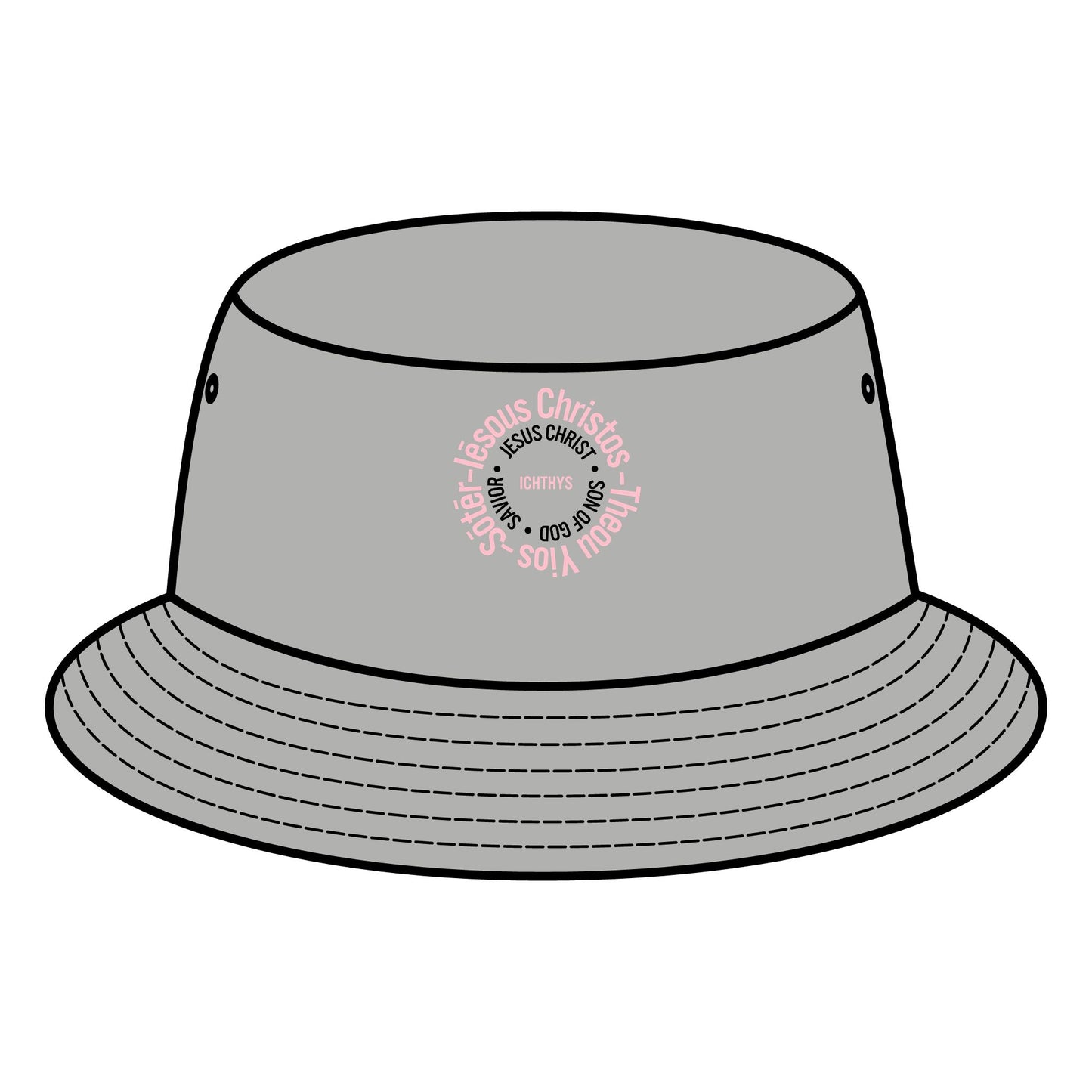 ICHTHYS 911 - Bucket Hat - Iēsous Christos, Theou Yios, Sōtēr - Unisex - Women Hat - Men Hat - Sun Shade Hat